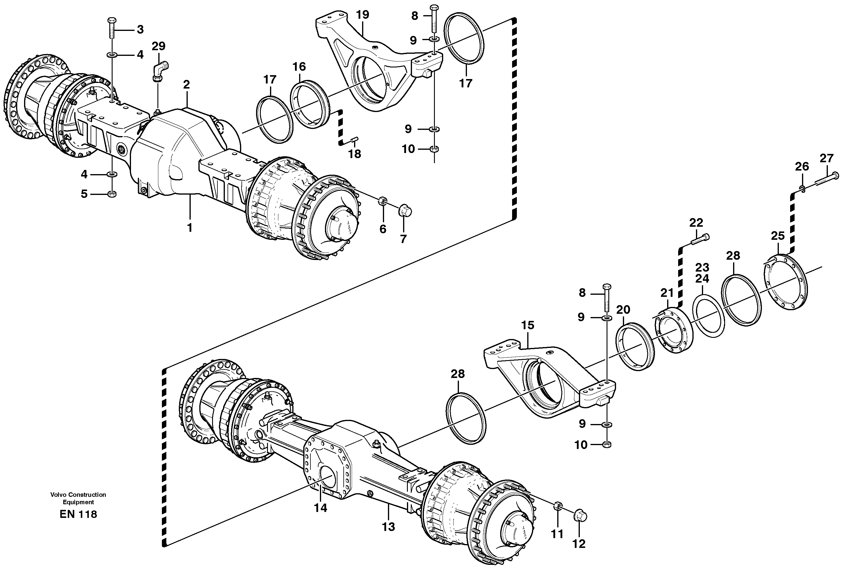 Planet axles with fitting parts — volvo parts diagram