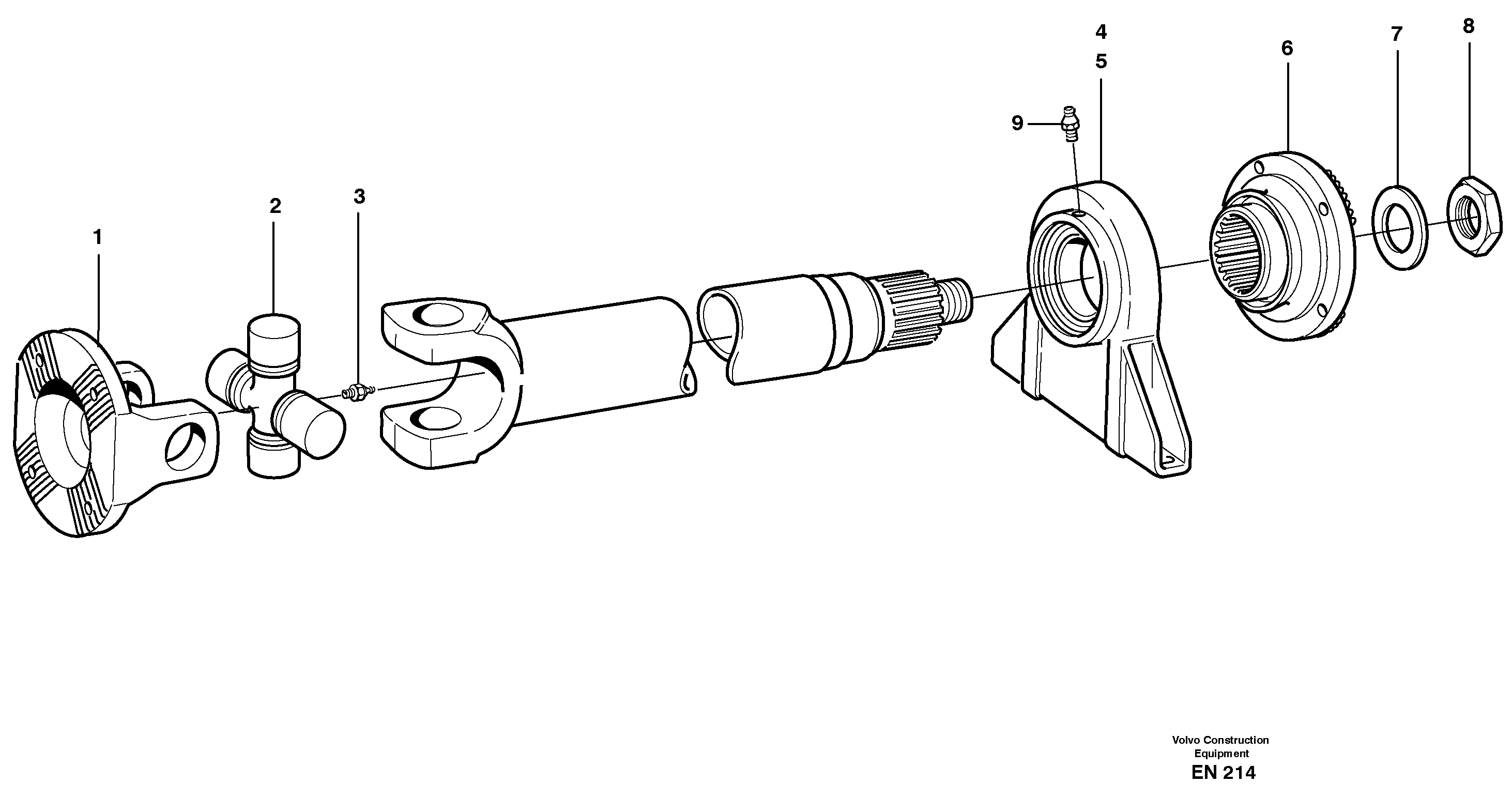 Propeller shaft — volvo parts diagram