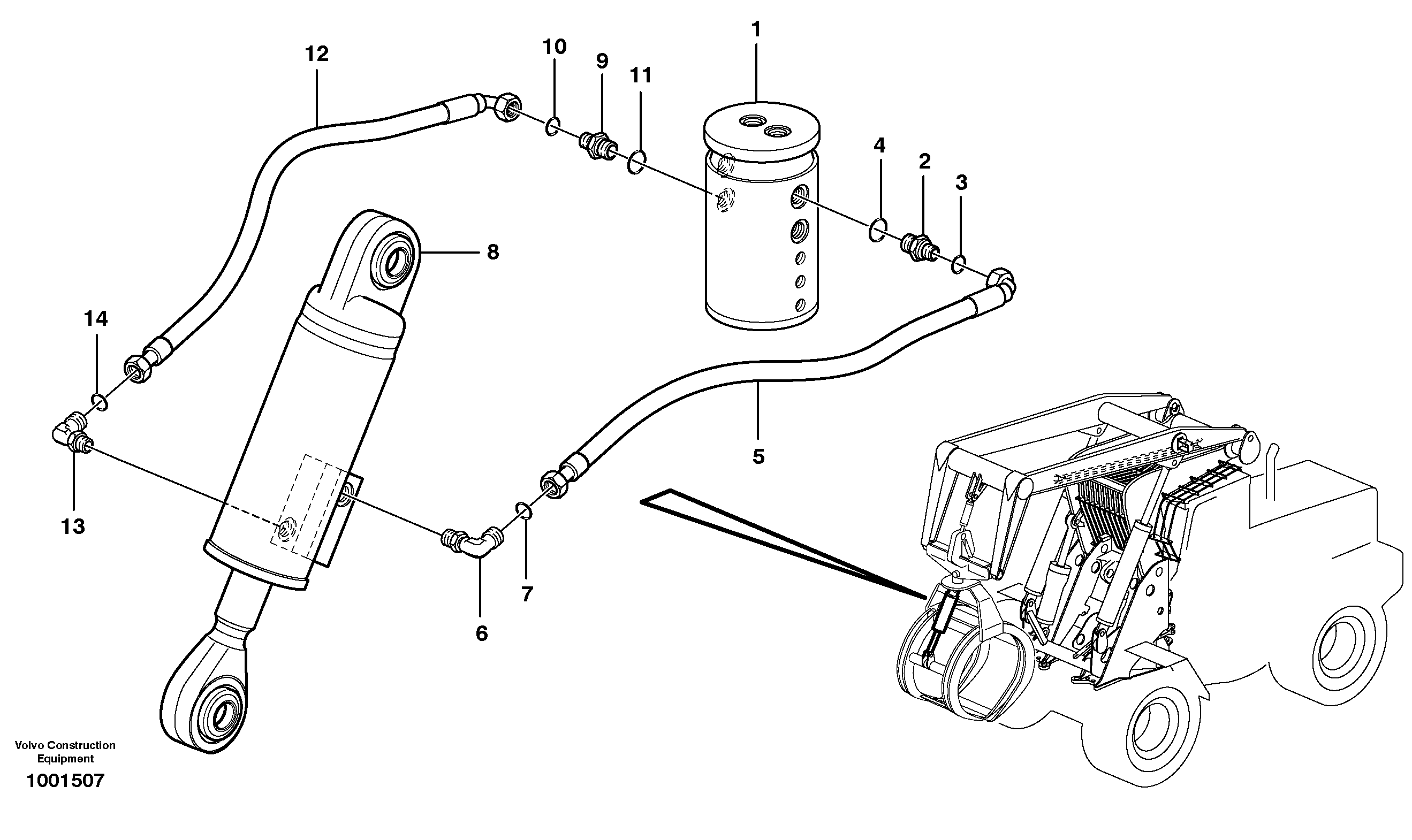 Working hydraulics, grapple function — volvo parts diagram