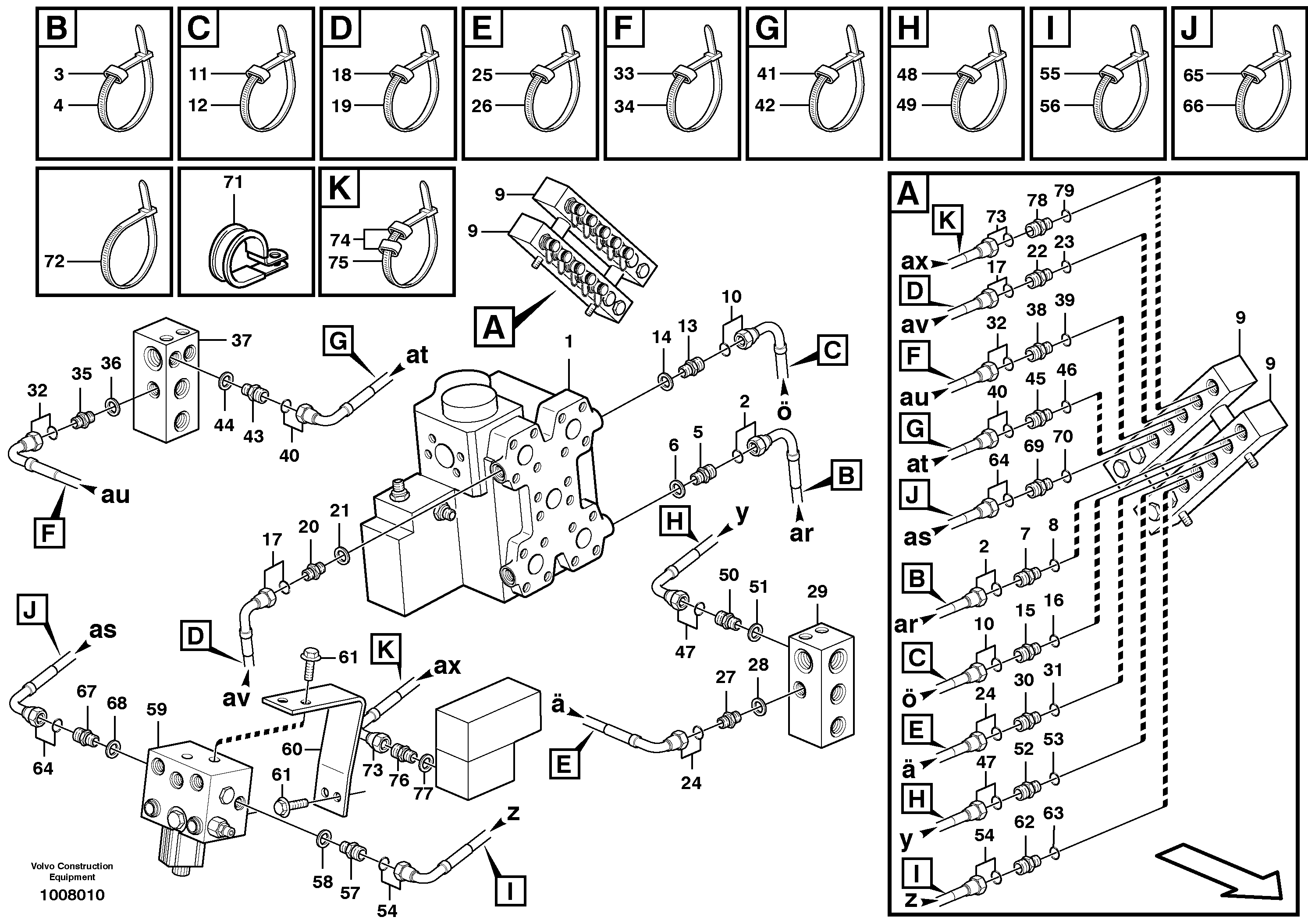 Working hydraulic — volvo parts diagram