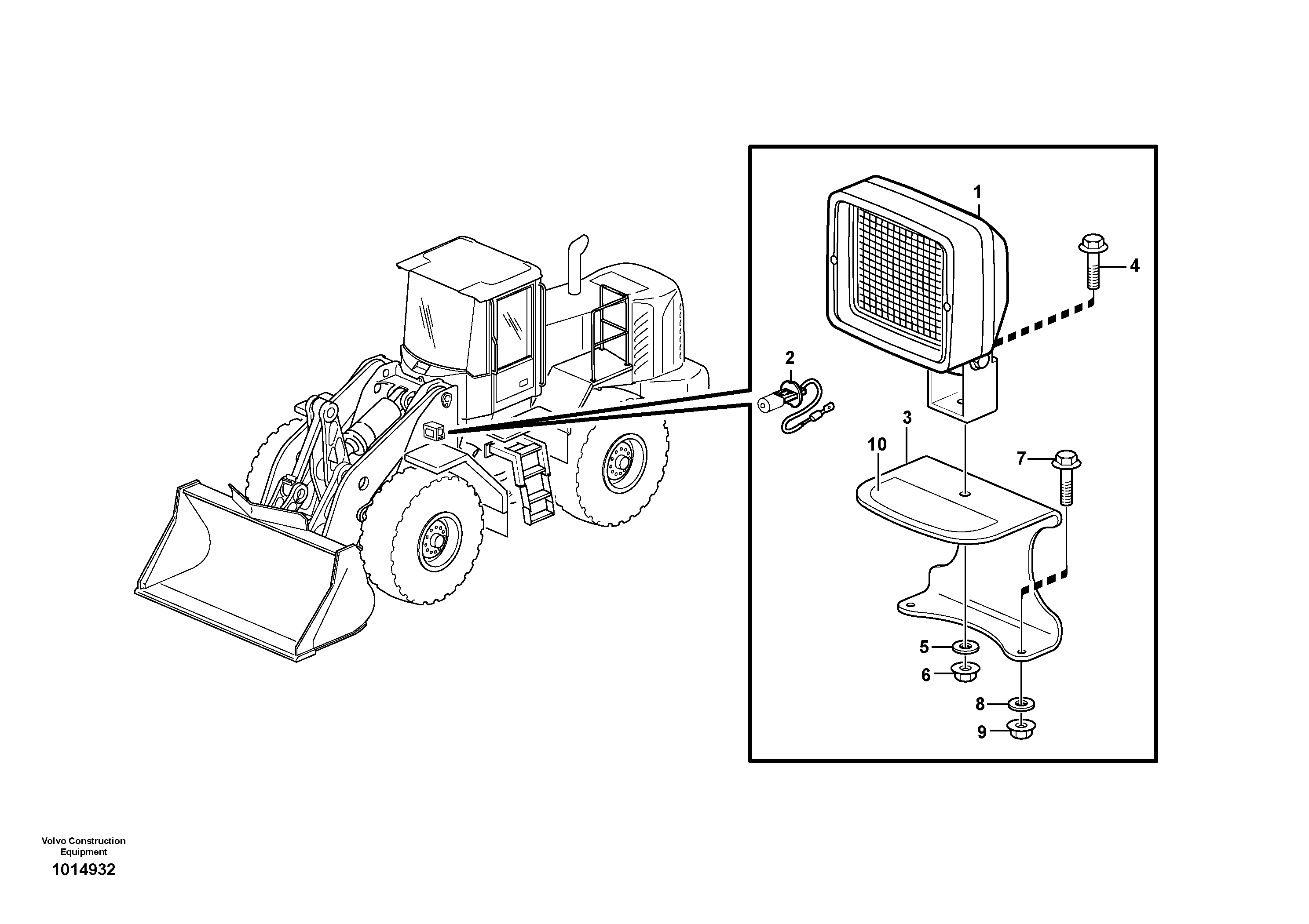 Work lights, front. 82342 — volvo parts diagram