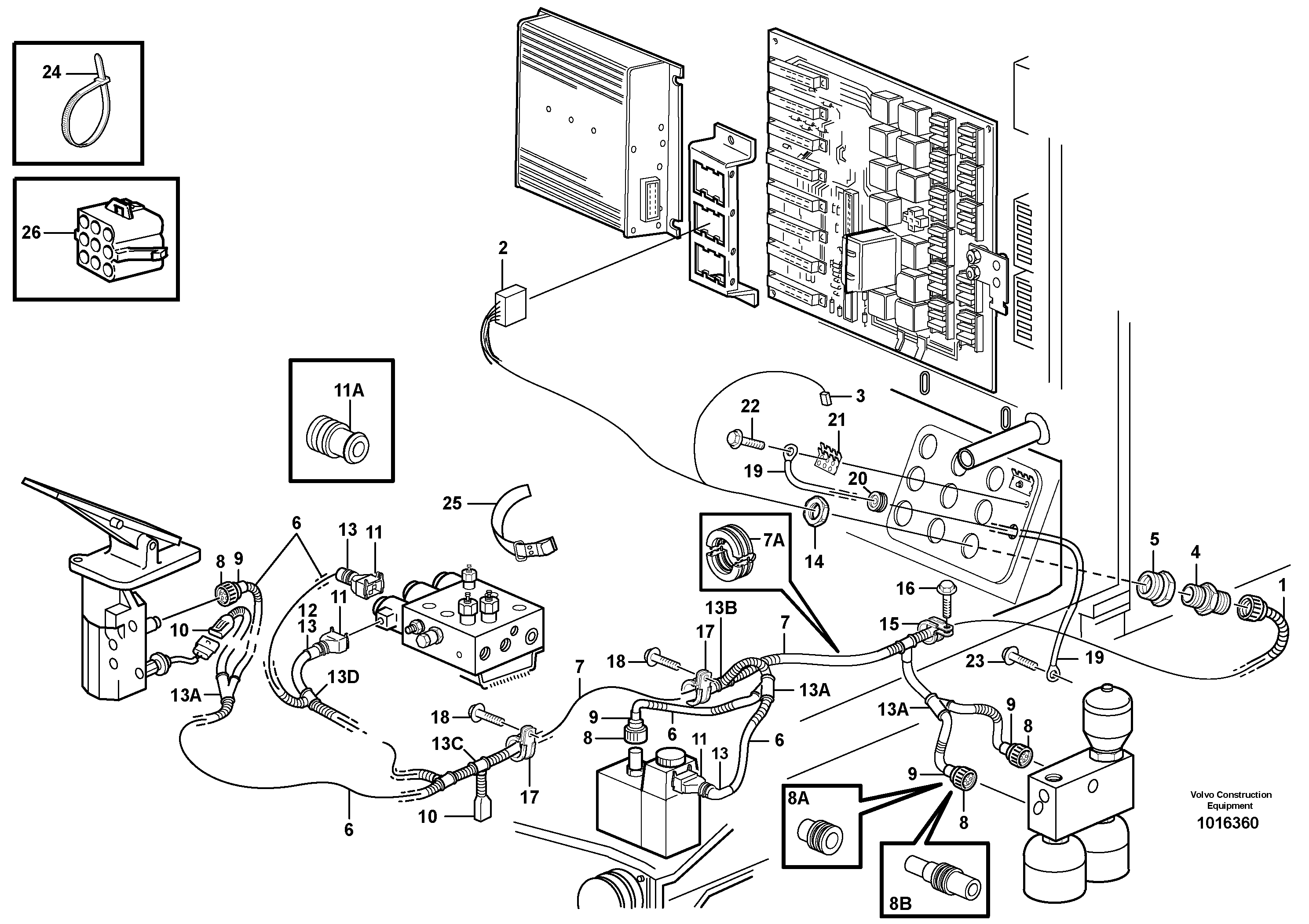 Cable harnesses, cab — volvo parts diagram