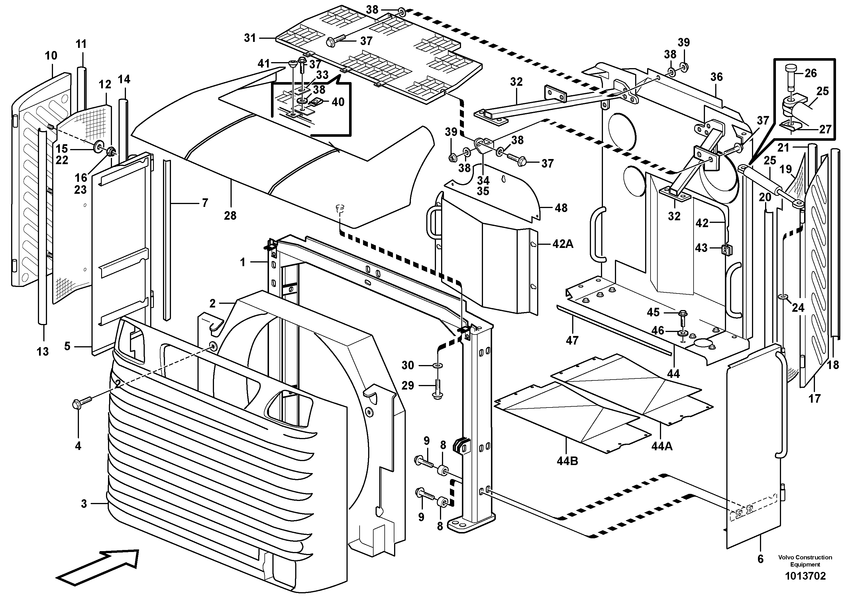 Radiator casing — volvo parts diagram