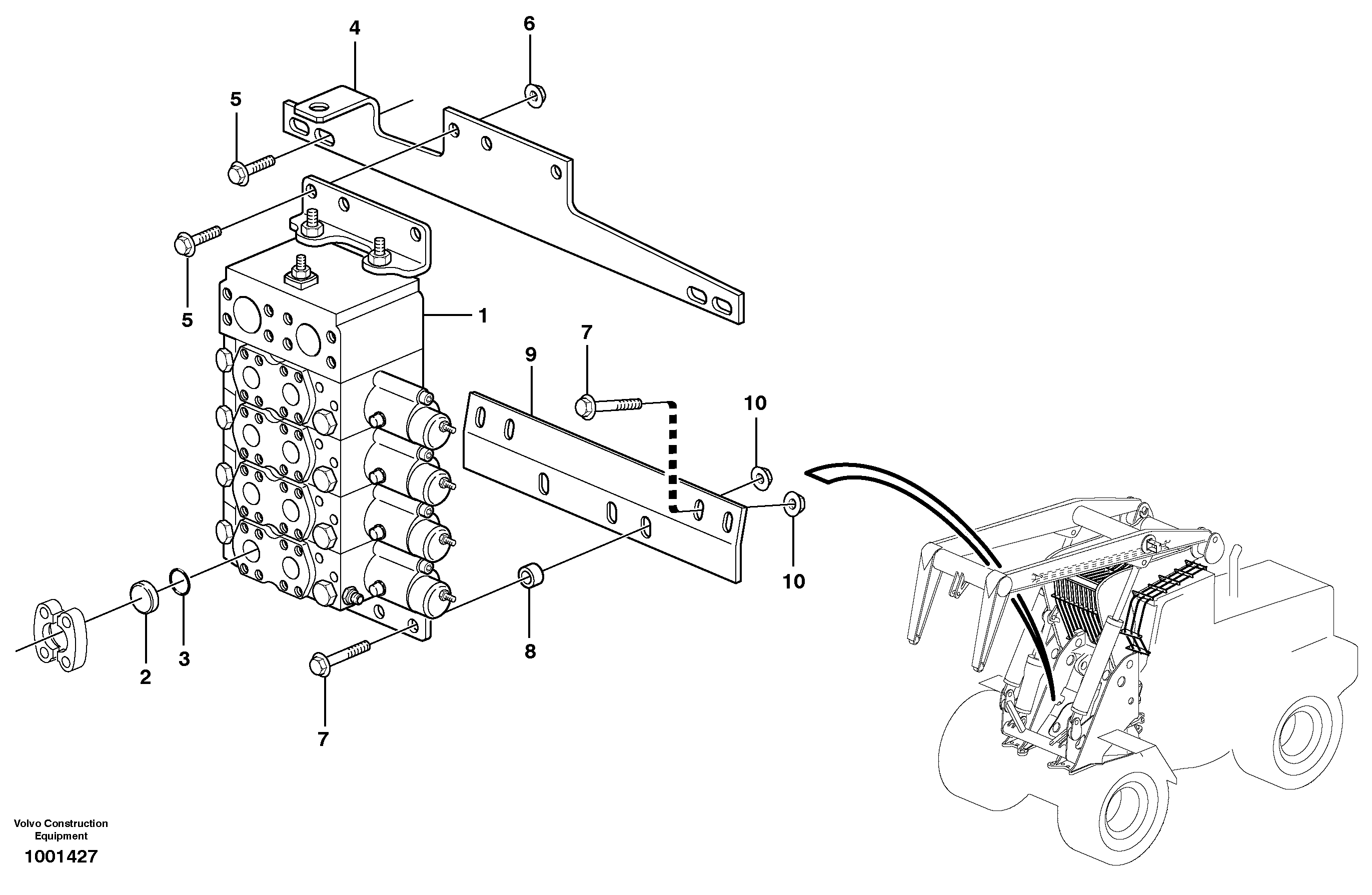 Control valve with fitting parts.  2 — volvo parts diagram