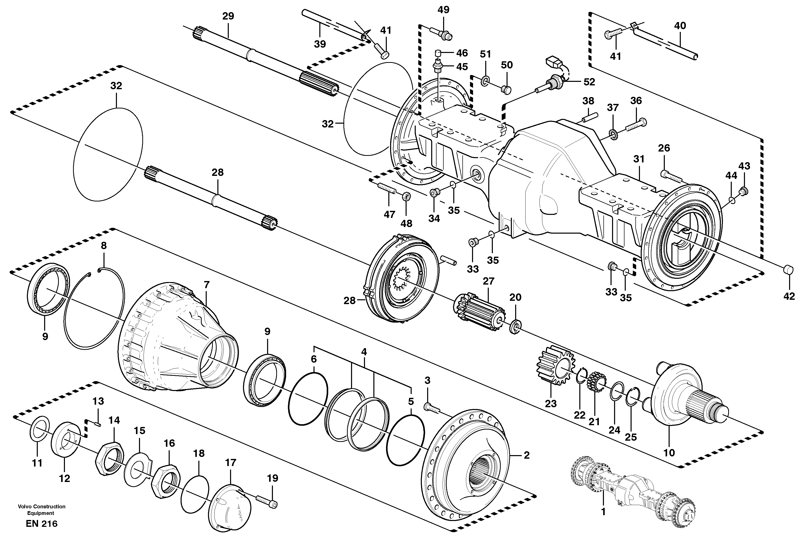 Planet shaft, front — volvo parts diagram