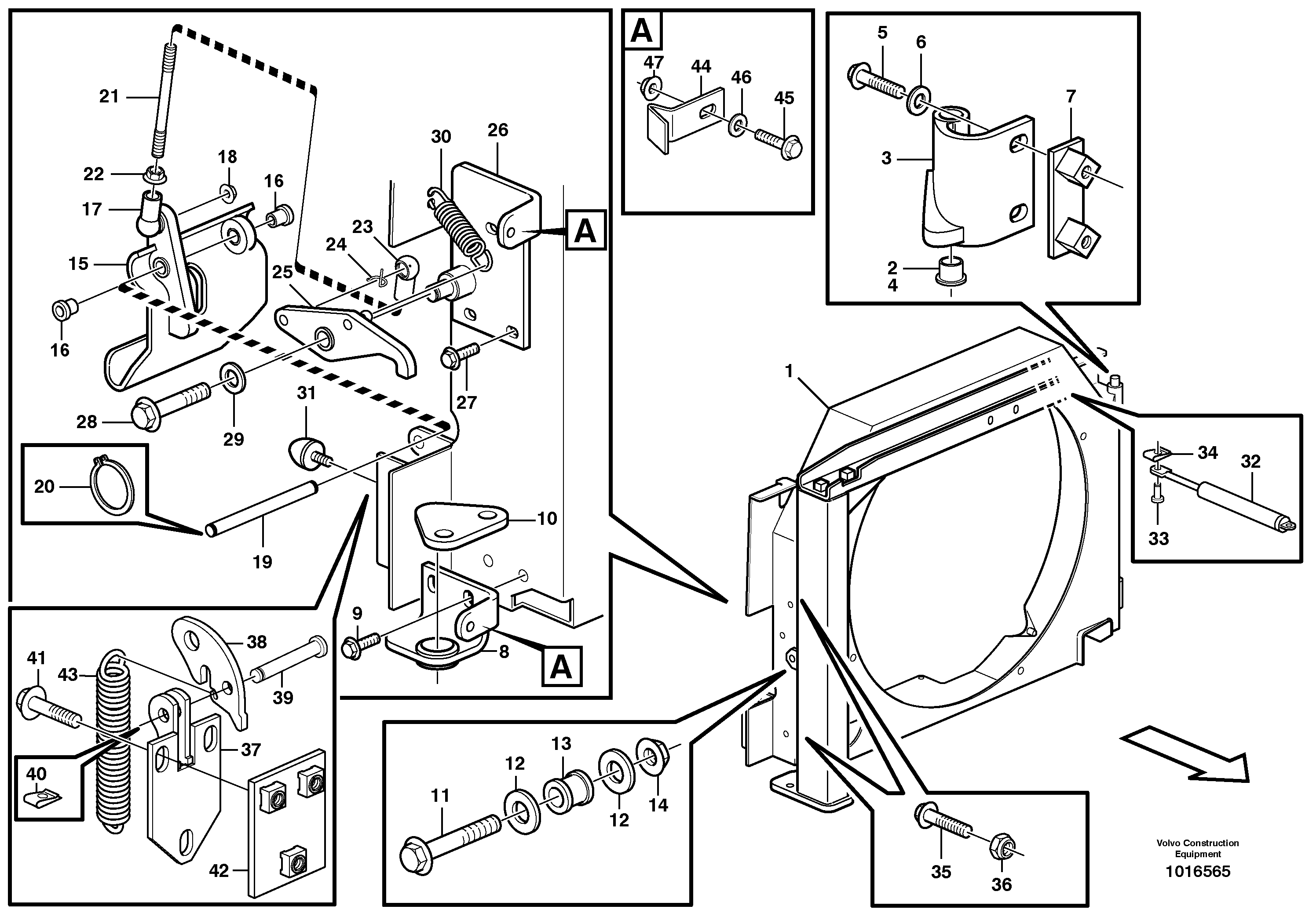 Fan housing with fitting parts — volvo parts diagram