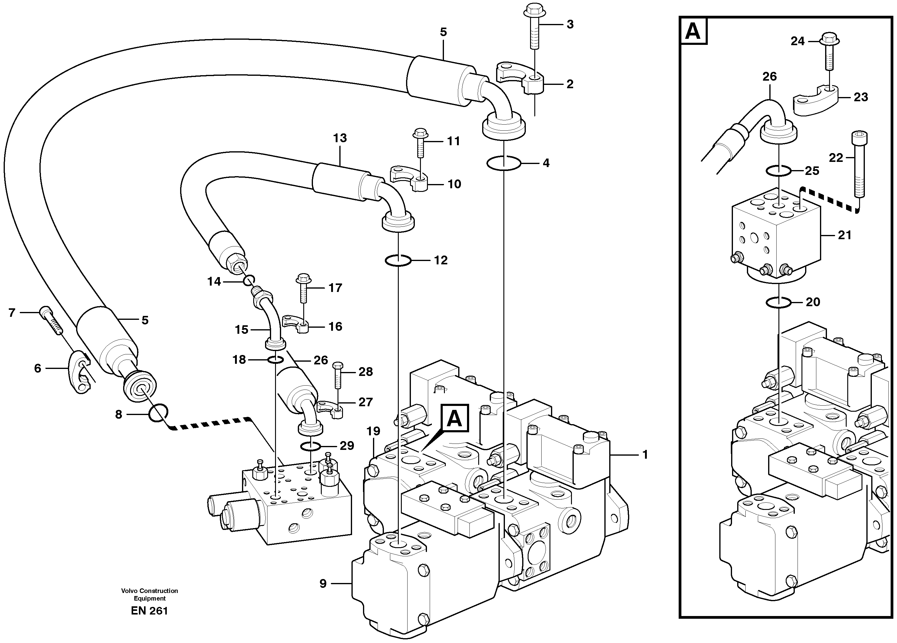 Feed line, pump - central block — volvo parts diagram