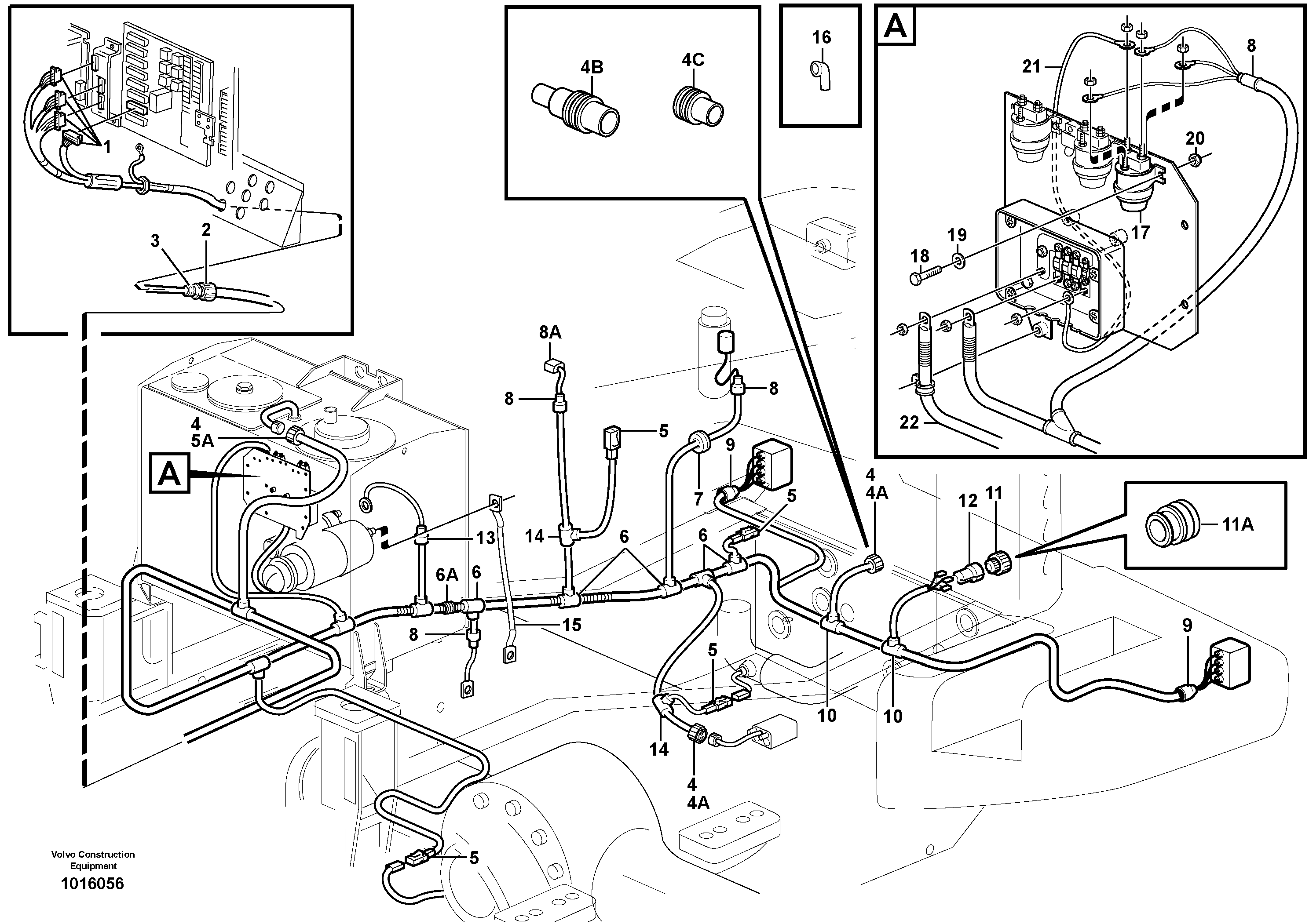 Cable harness, rear — volvo parts diagram