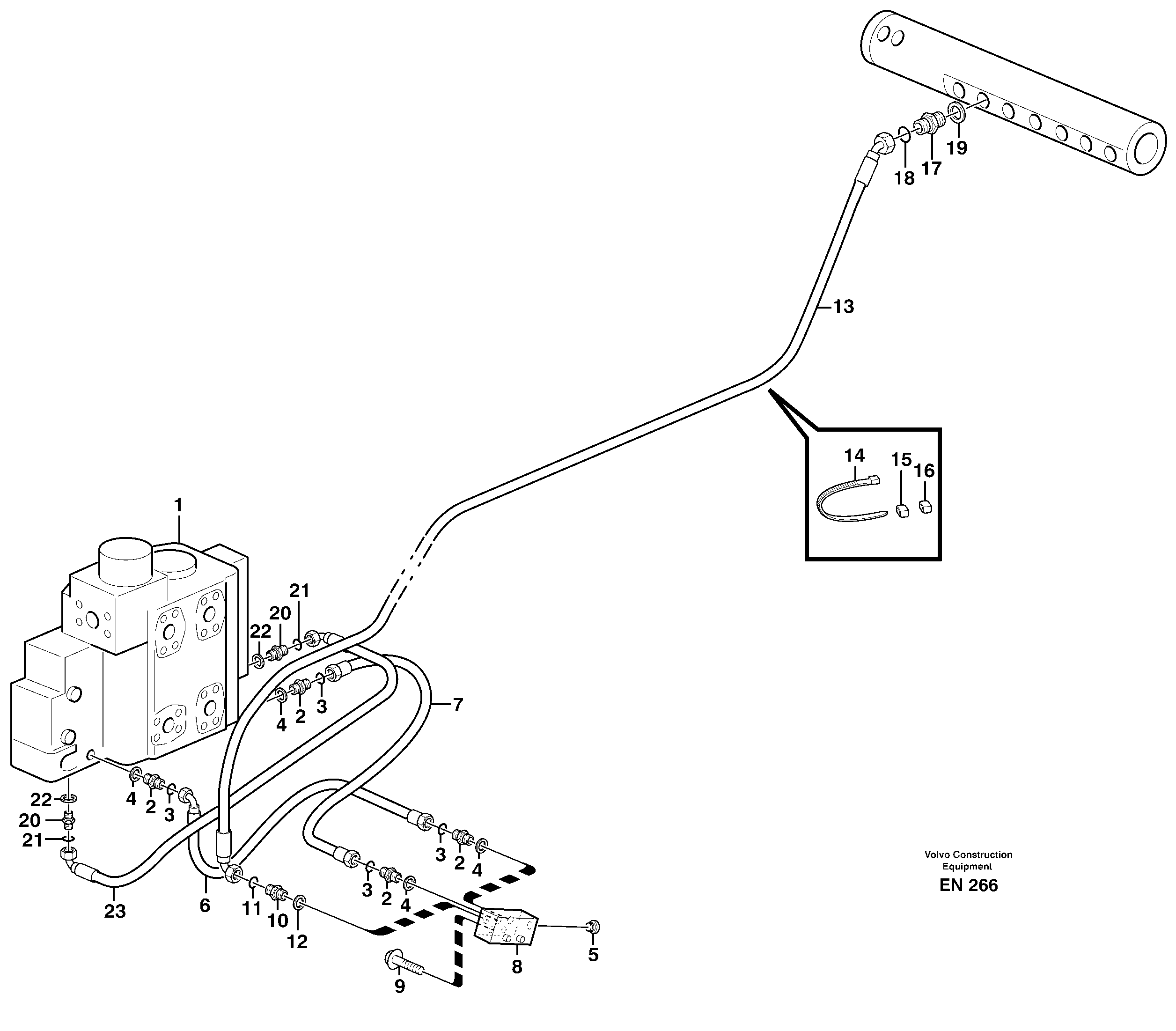 Draining line - control valve — volvo parts diagram