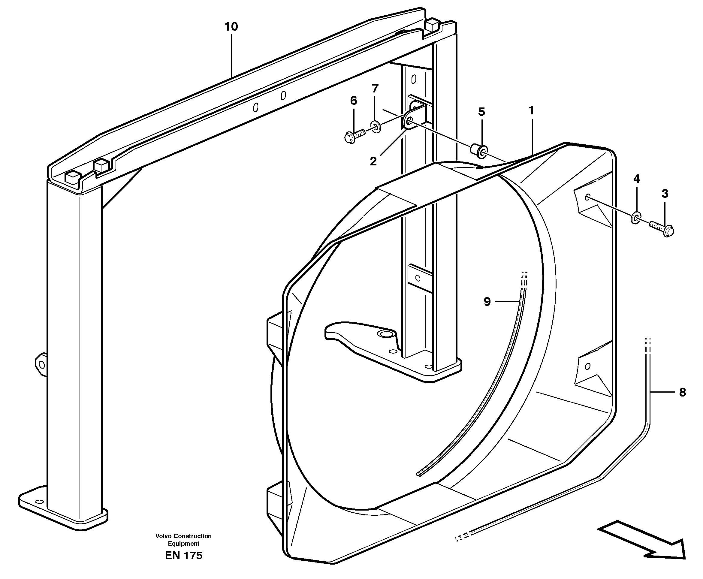 Fan shroud with fitting parts — volvo parts diagram
