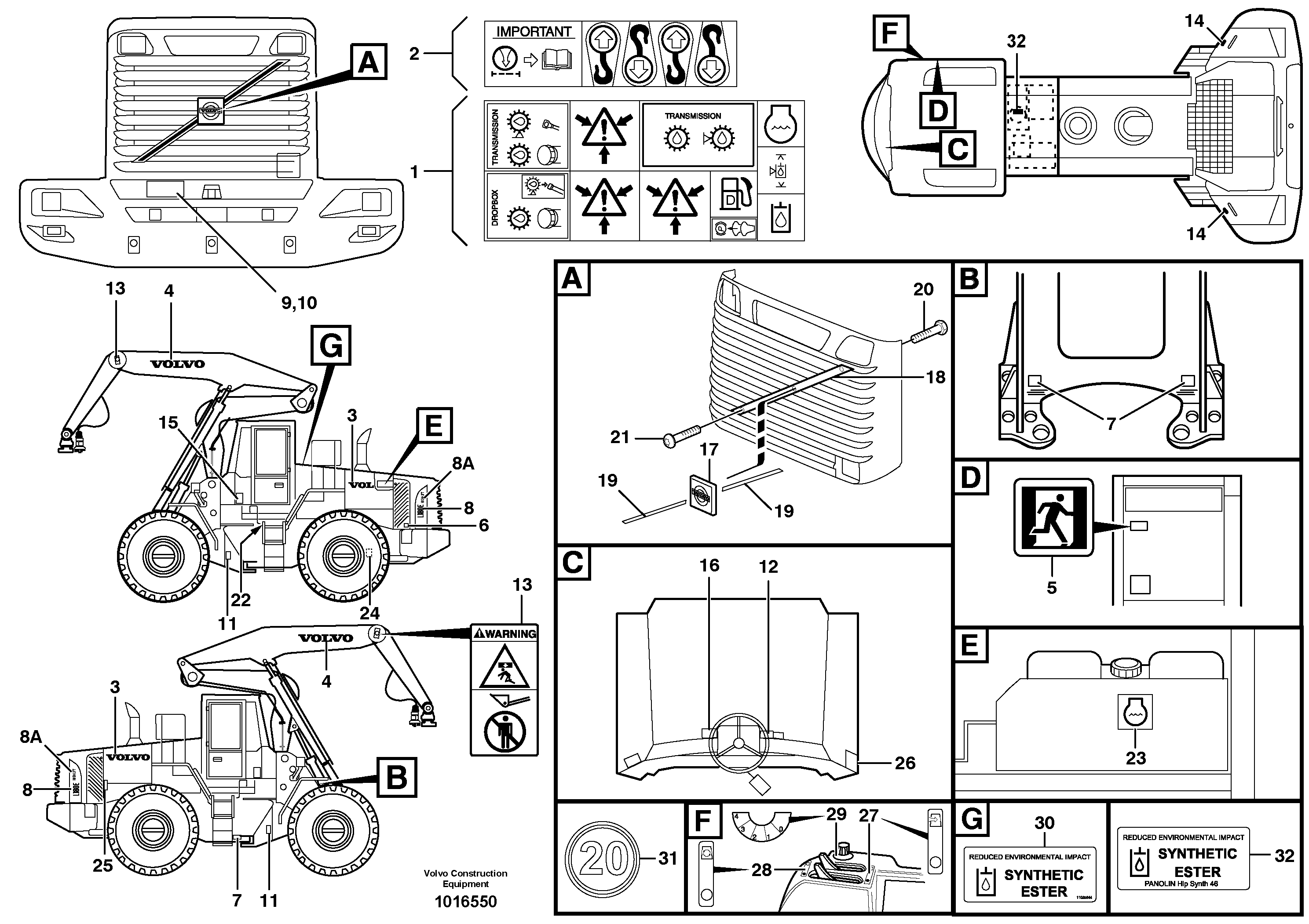 Sign plates and decals — volvo parts diagram