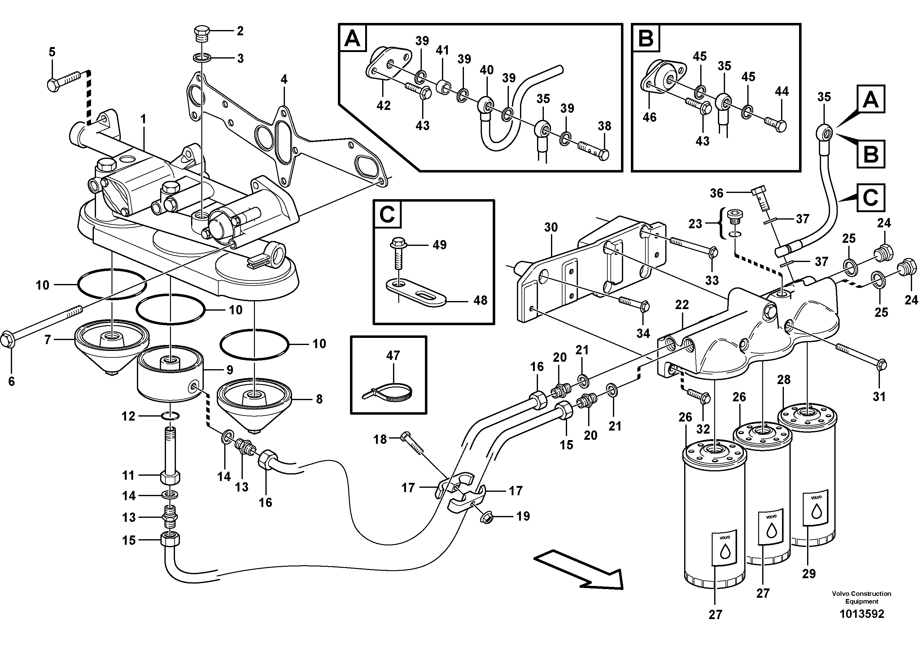 Oil filter with fitting parts  8188170 L PROD - , 8188772 — volvo parts diagram