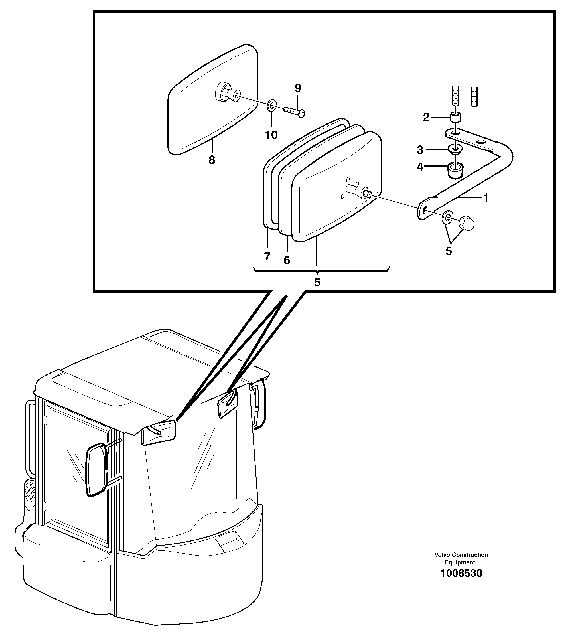 Rear view mirror — volvo parts diagram