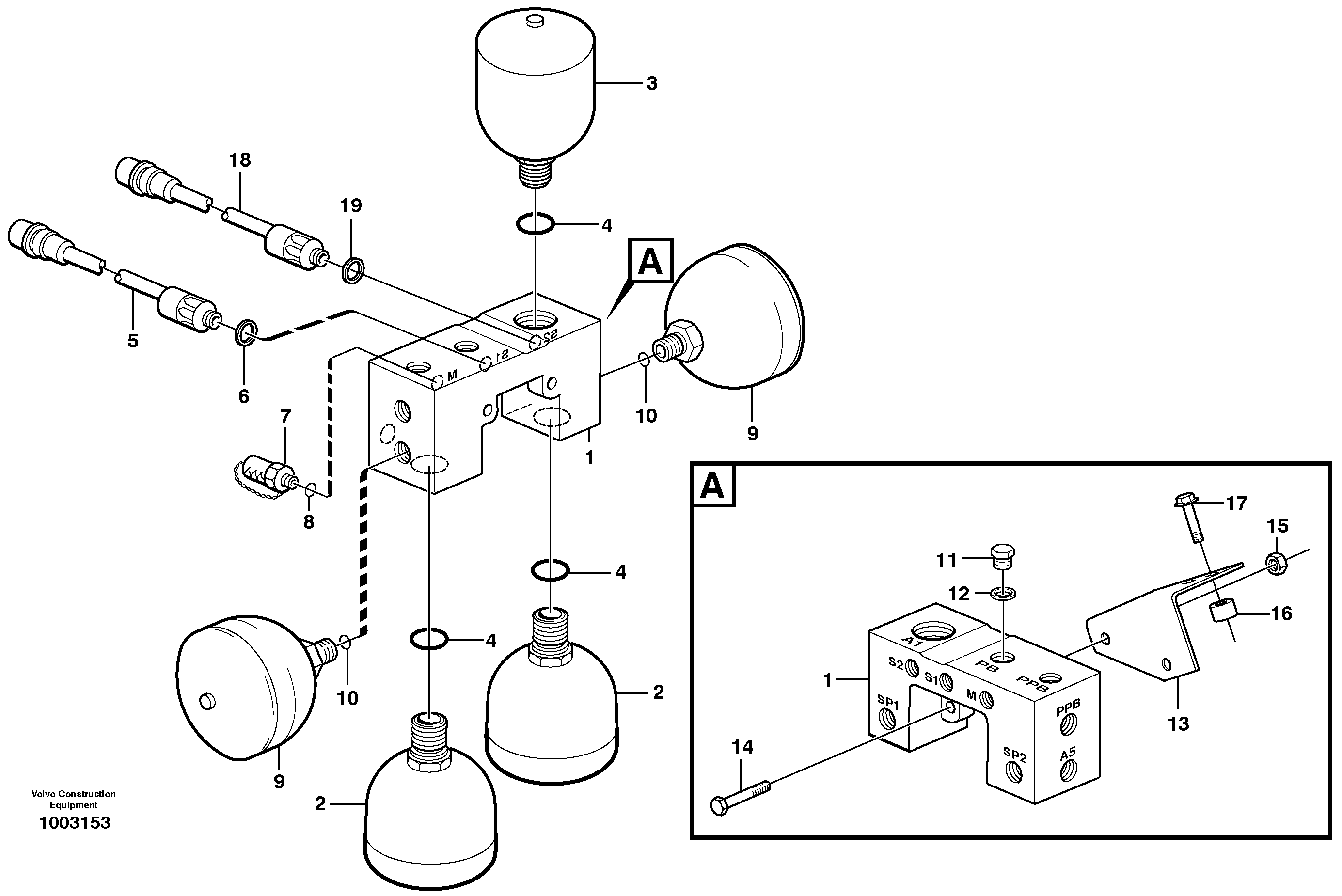 Valve and accumulators — volvo parts diagram