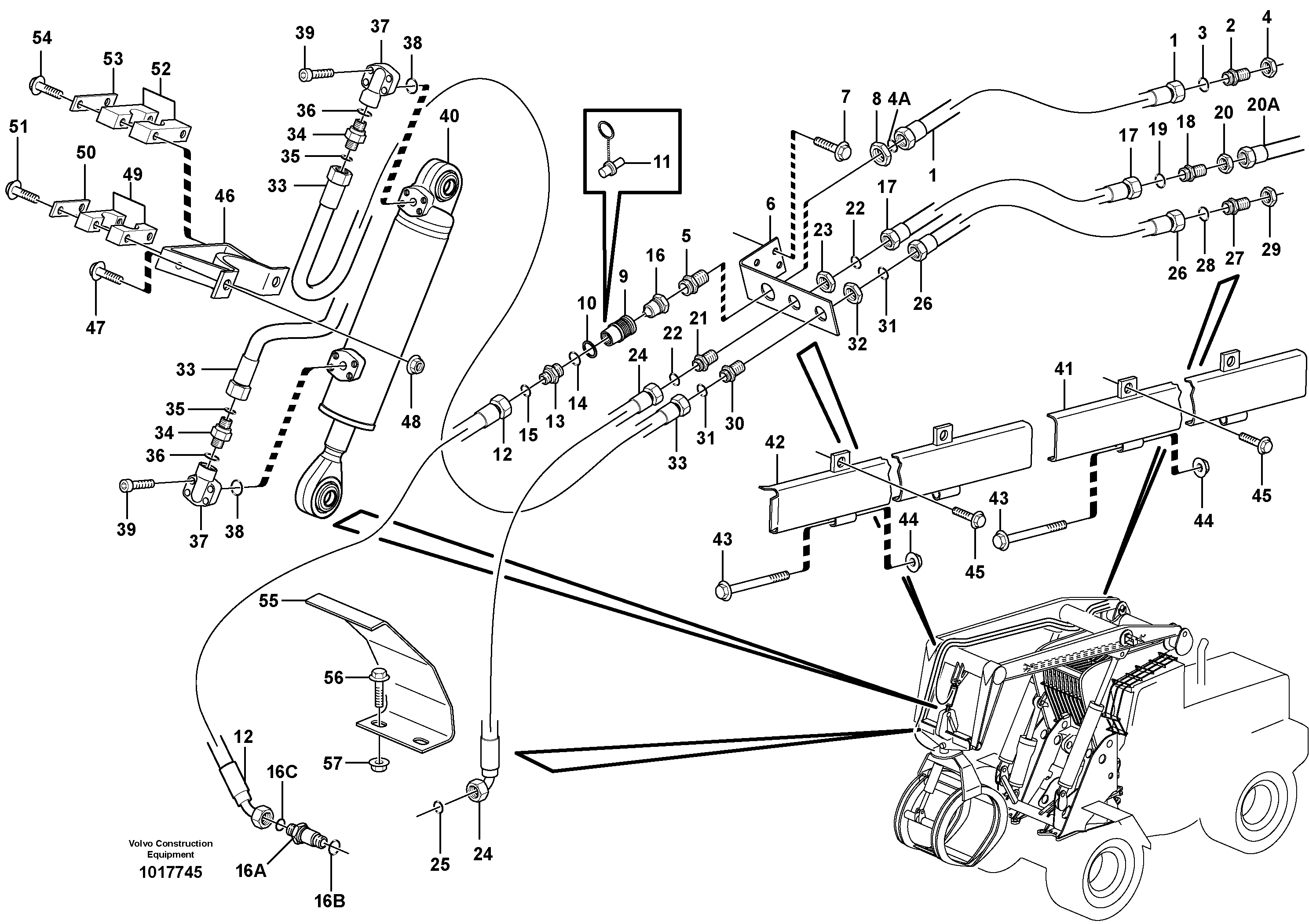 Working hydraulics, lift arm — volvo parts diagram
