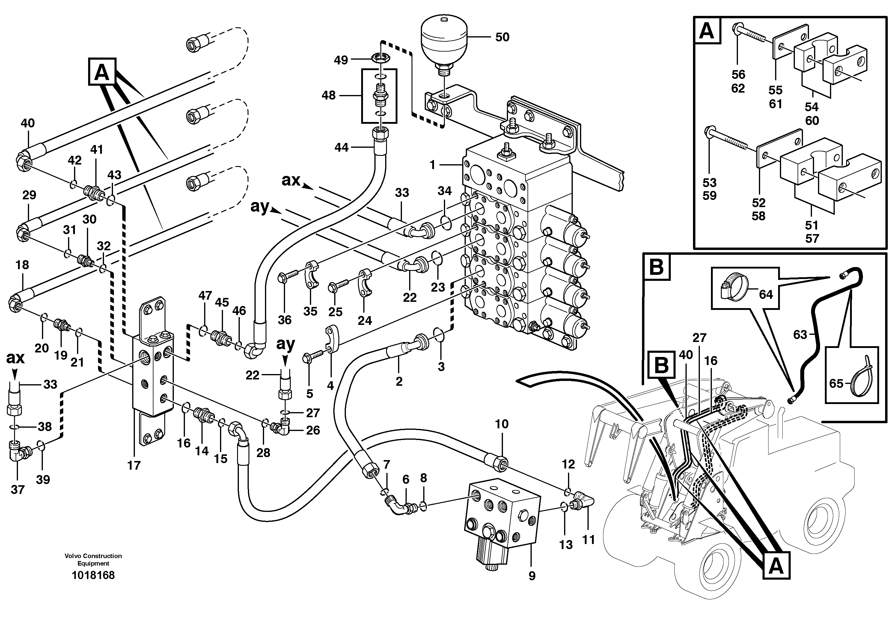 Working hydraulics, tilt arm  SER NO 6629 - — volvo parts diagram