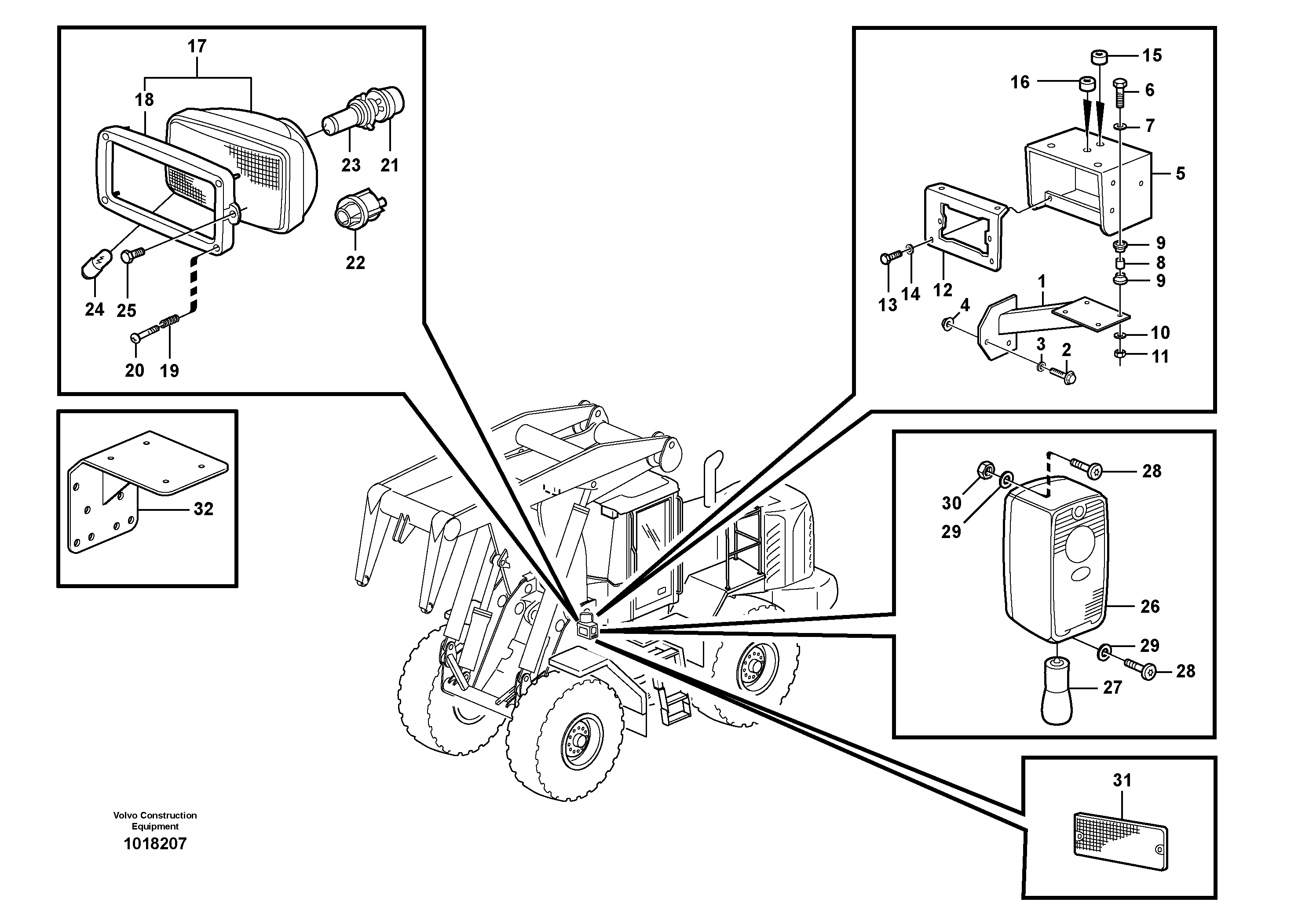 Lighting, front — volvo parts diagram