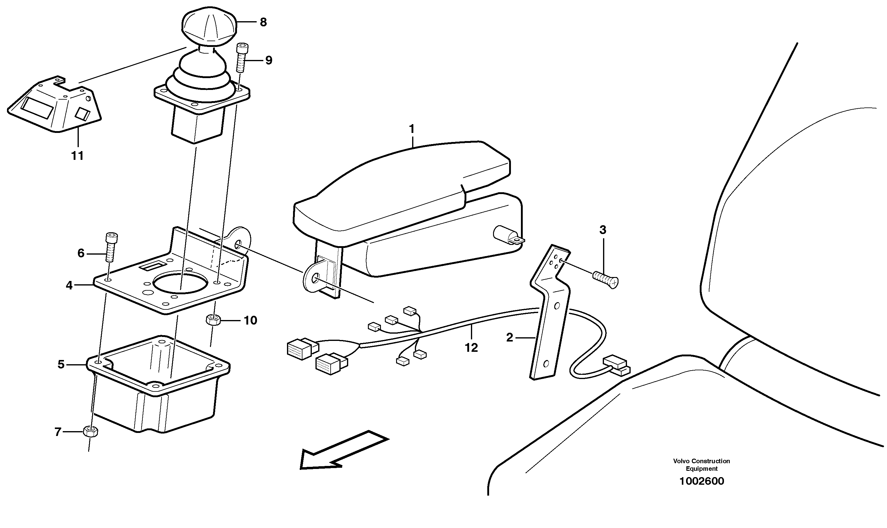 Armrest  SER NO - 6344 — volvo parts diagram