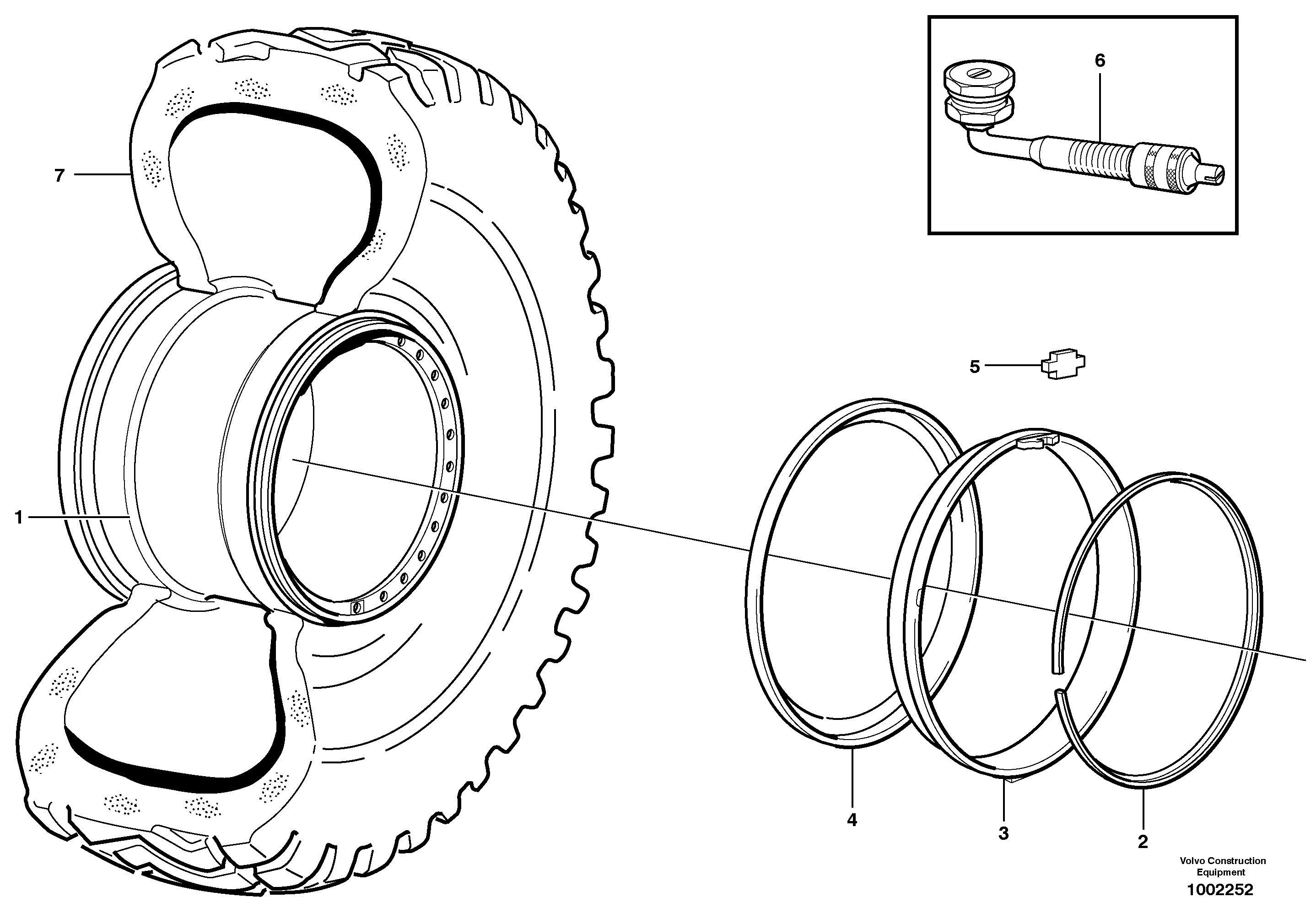 Wheel 800/65R29 — volvo parts diagram
