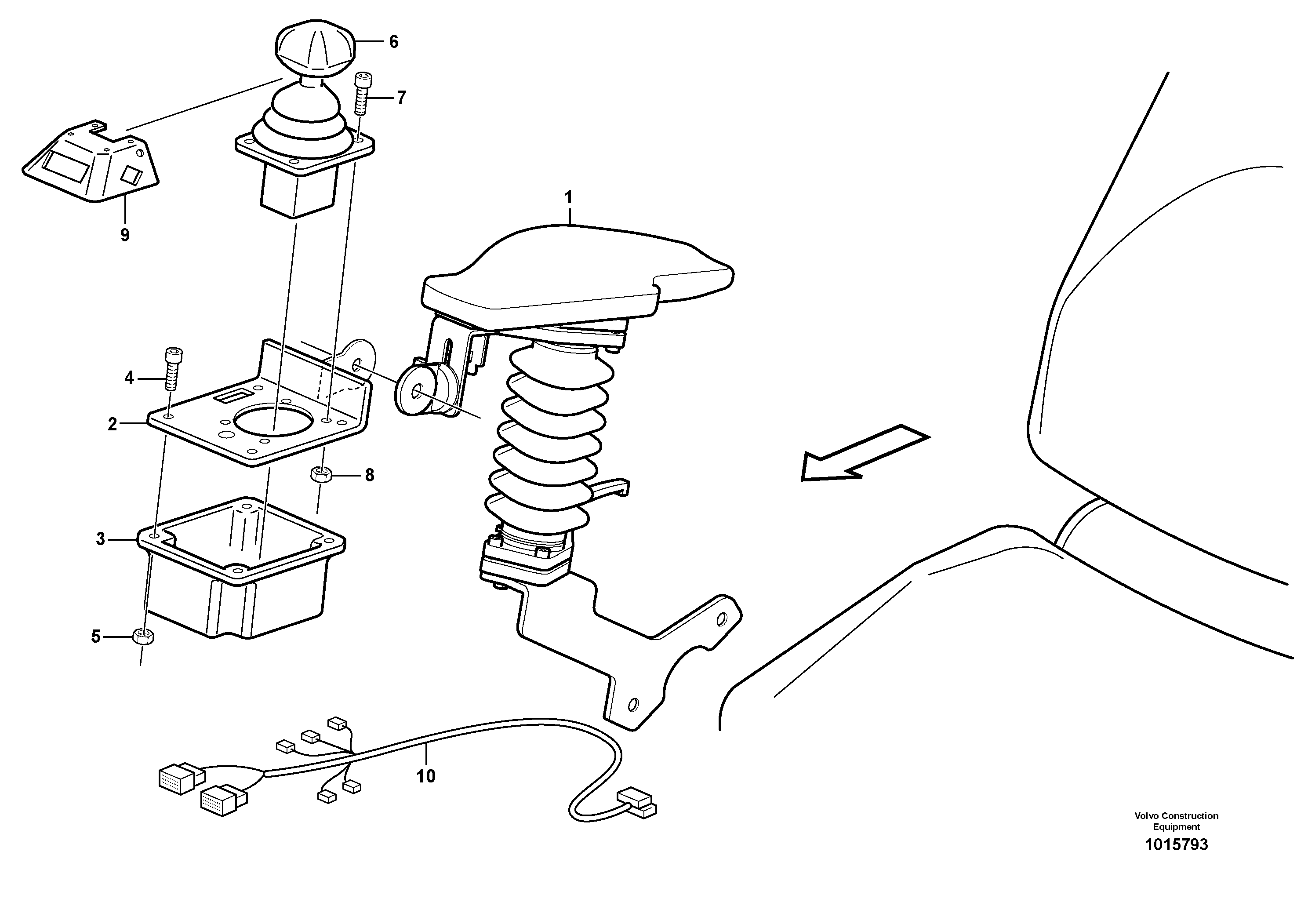Armrest  SER NO 6345 - — volvo parts diagram