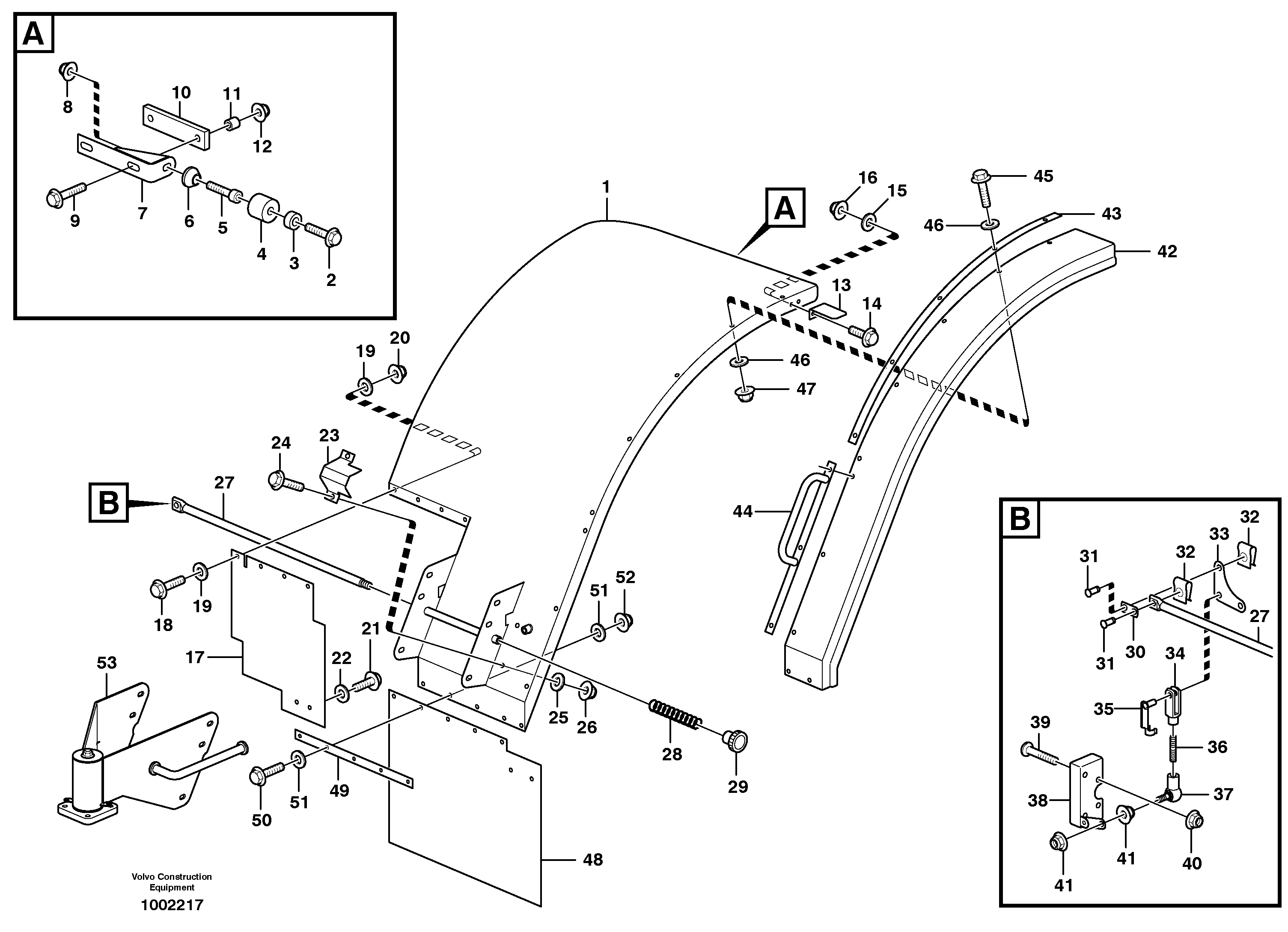 Swing out rear mudguards.  82081 — volvo parts diagram