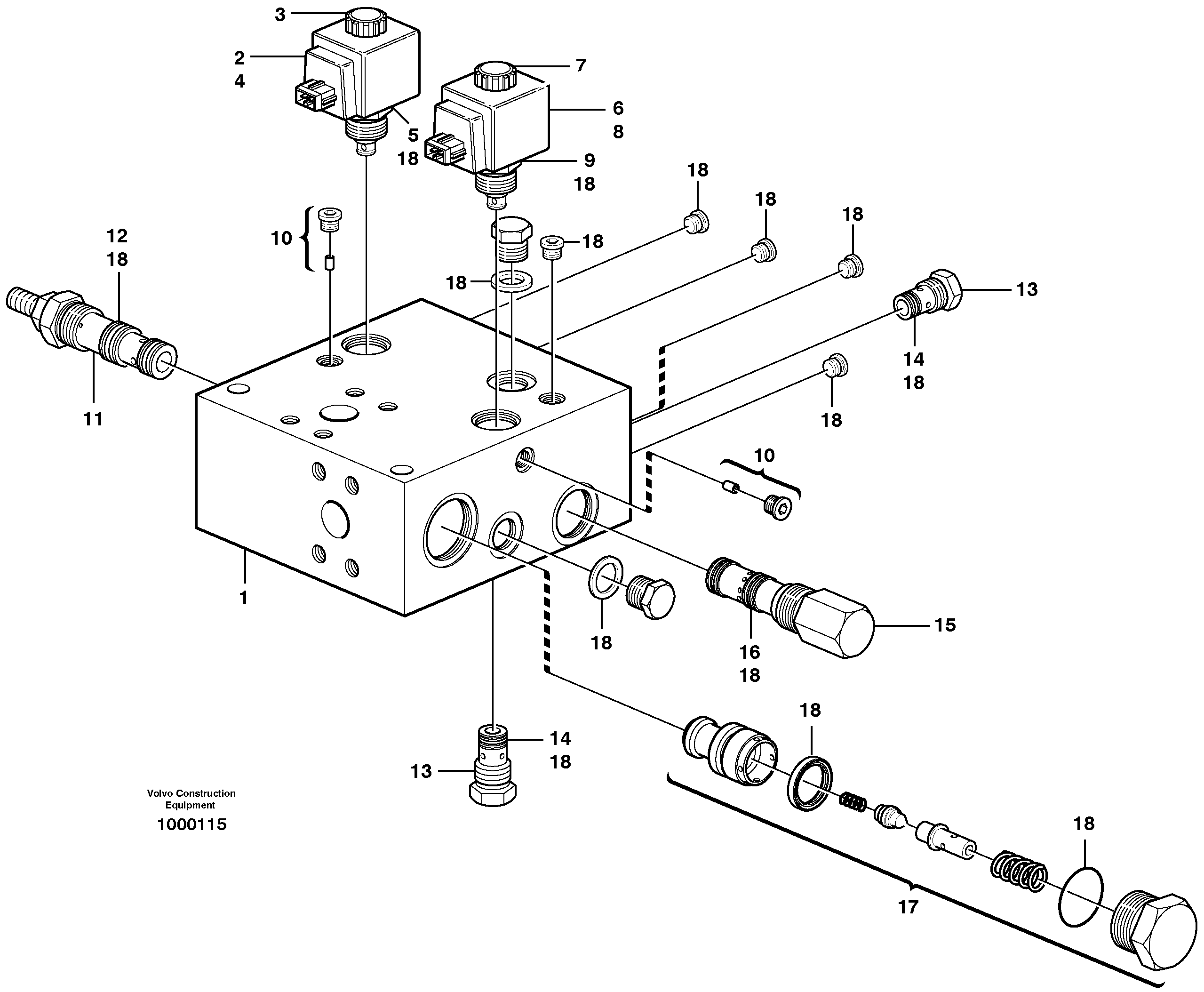 Relief valve  SER NO - 6185, 6187 - 6196, 6198 - 6201 — volvo parts diagram
