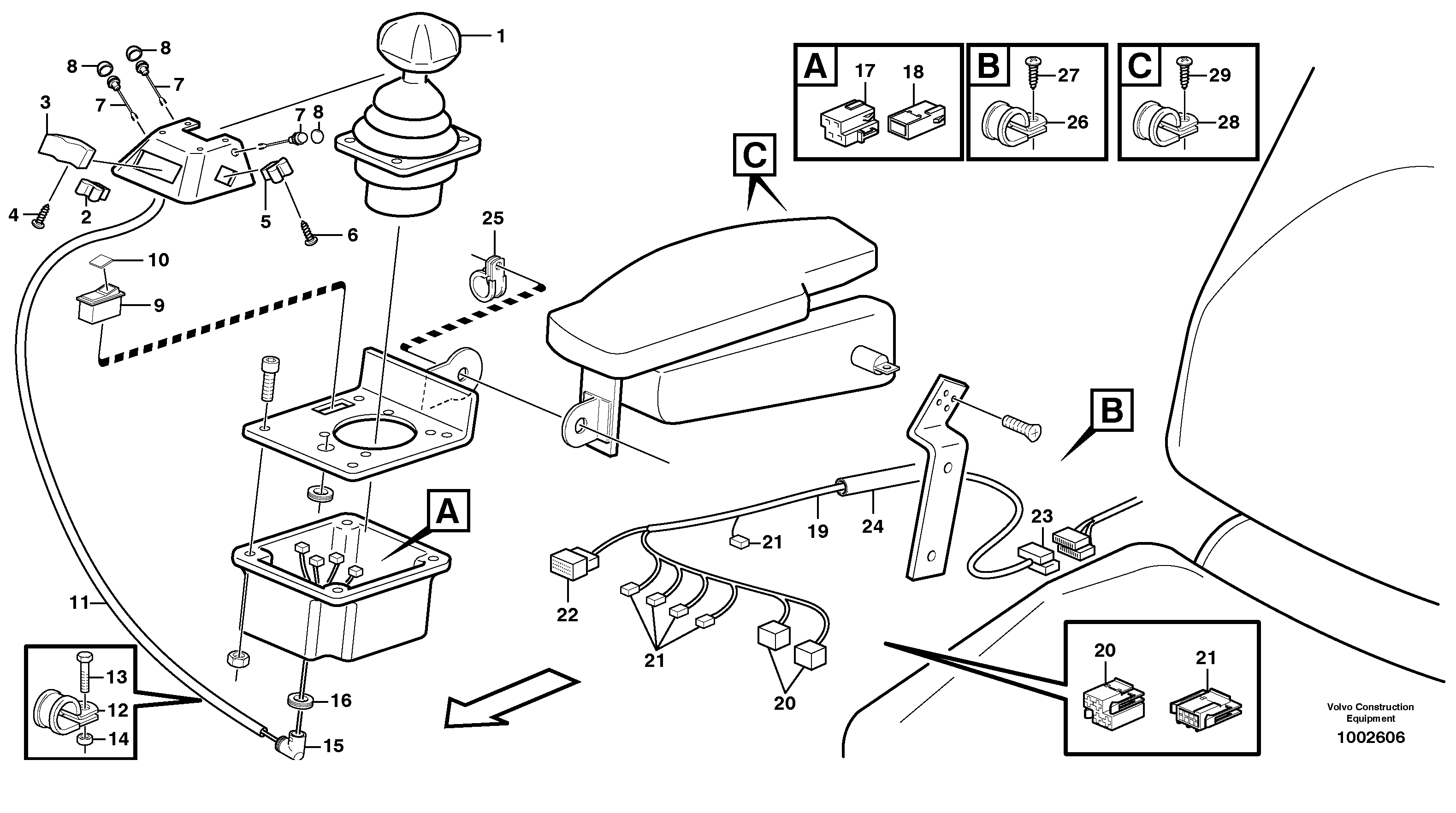 Cable harness, armrest — volvo parts diagram
