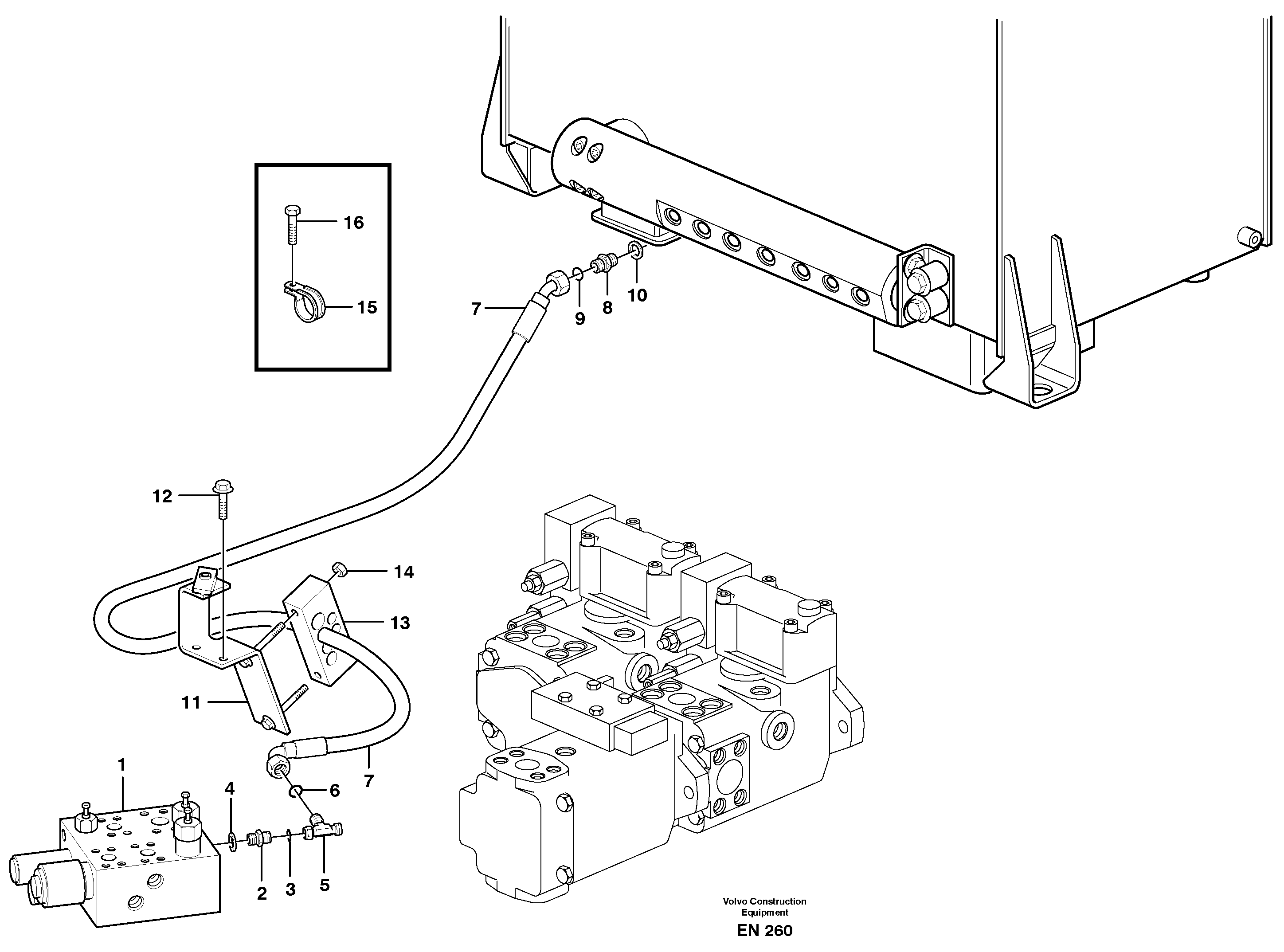 Draining line, central block — volvo parts diagram