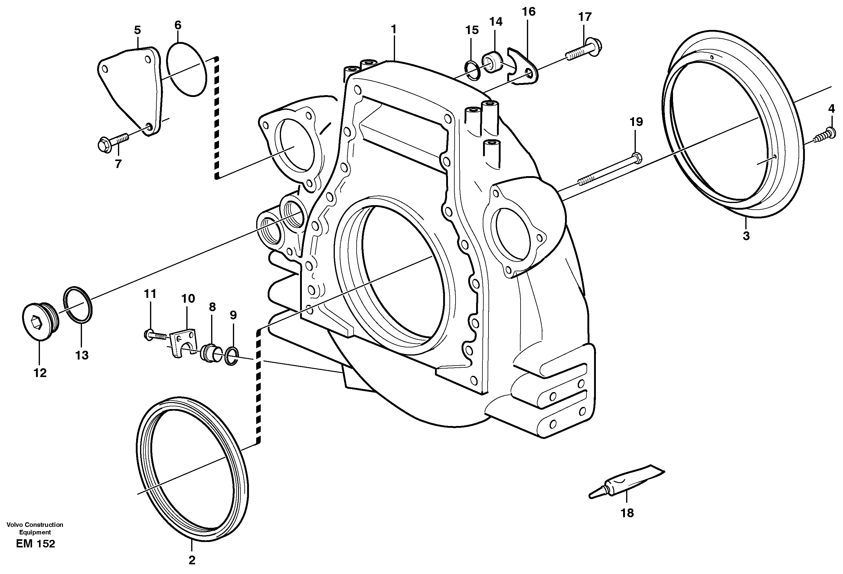 Flywheel housing — volvo parts diagram
