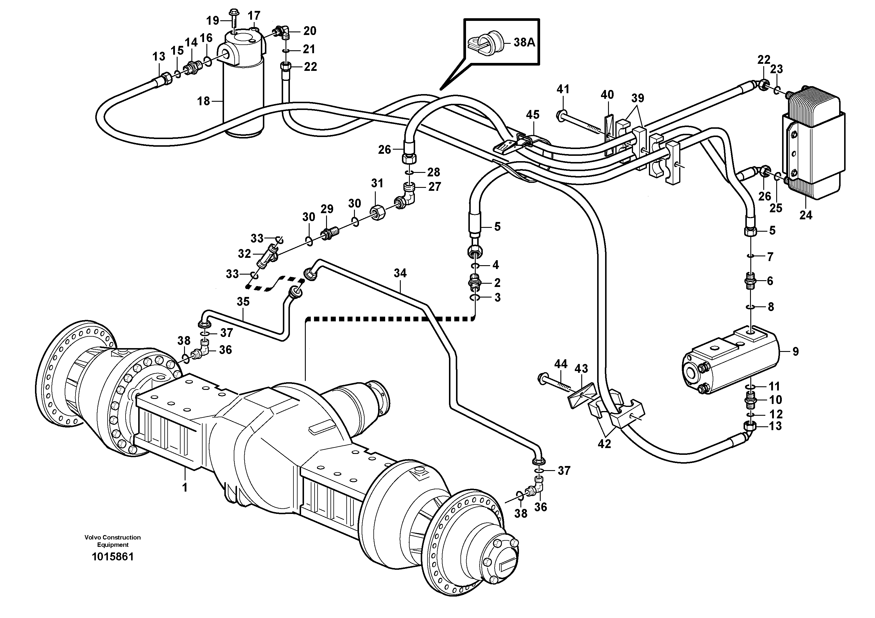 Oil cooler, forword, pump circuit — volvo parts diagram