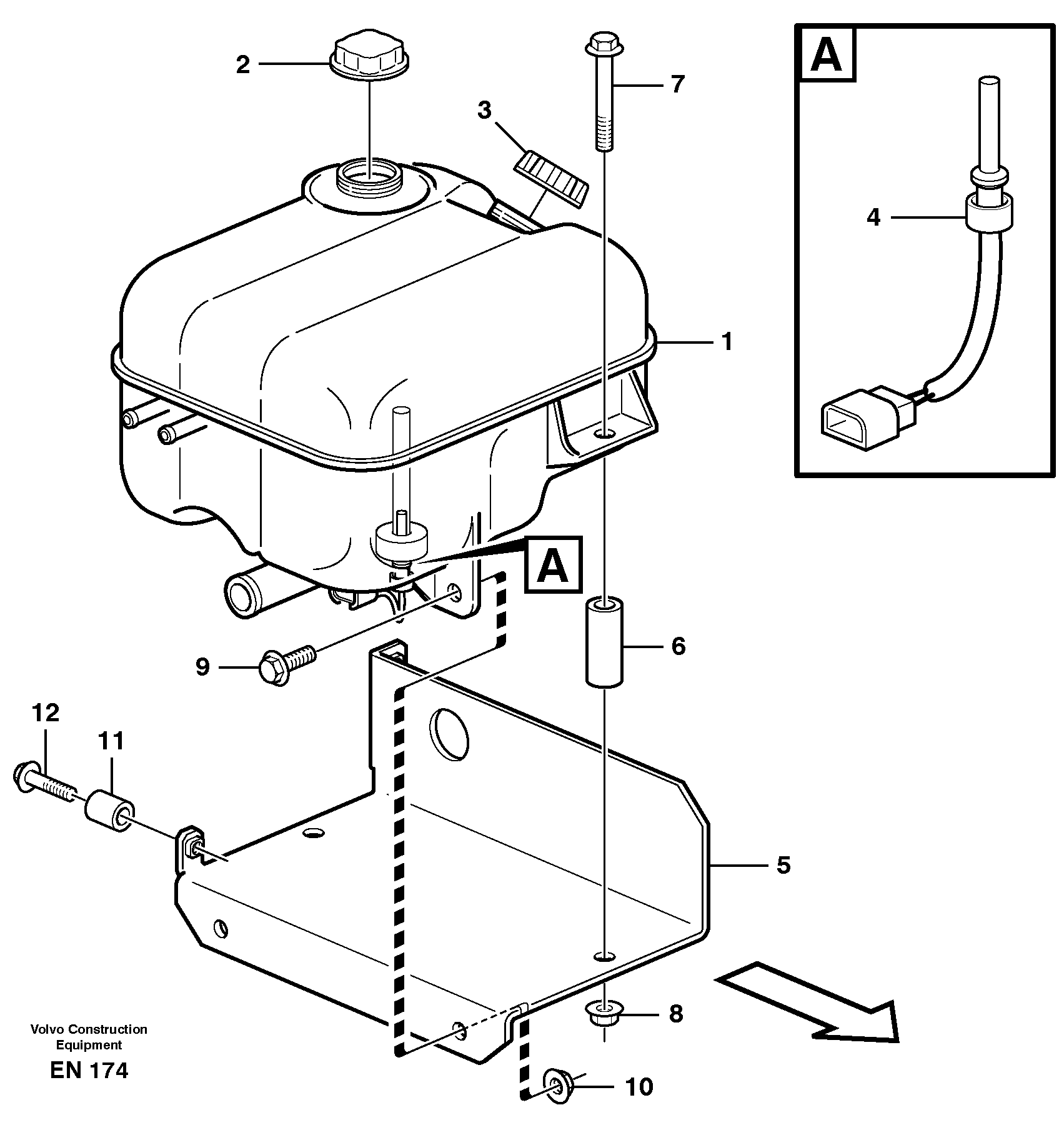 Expansion tank with fitting parts — volvo parts diagram