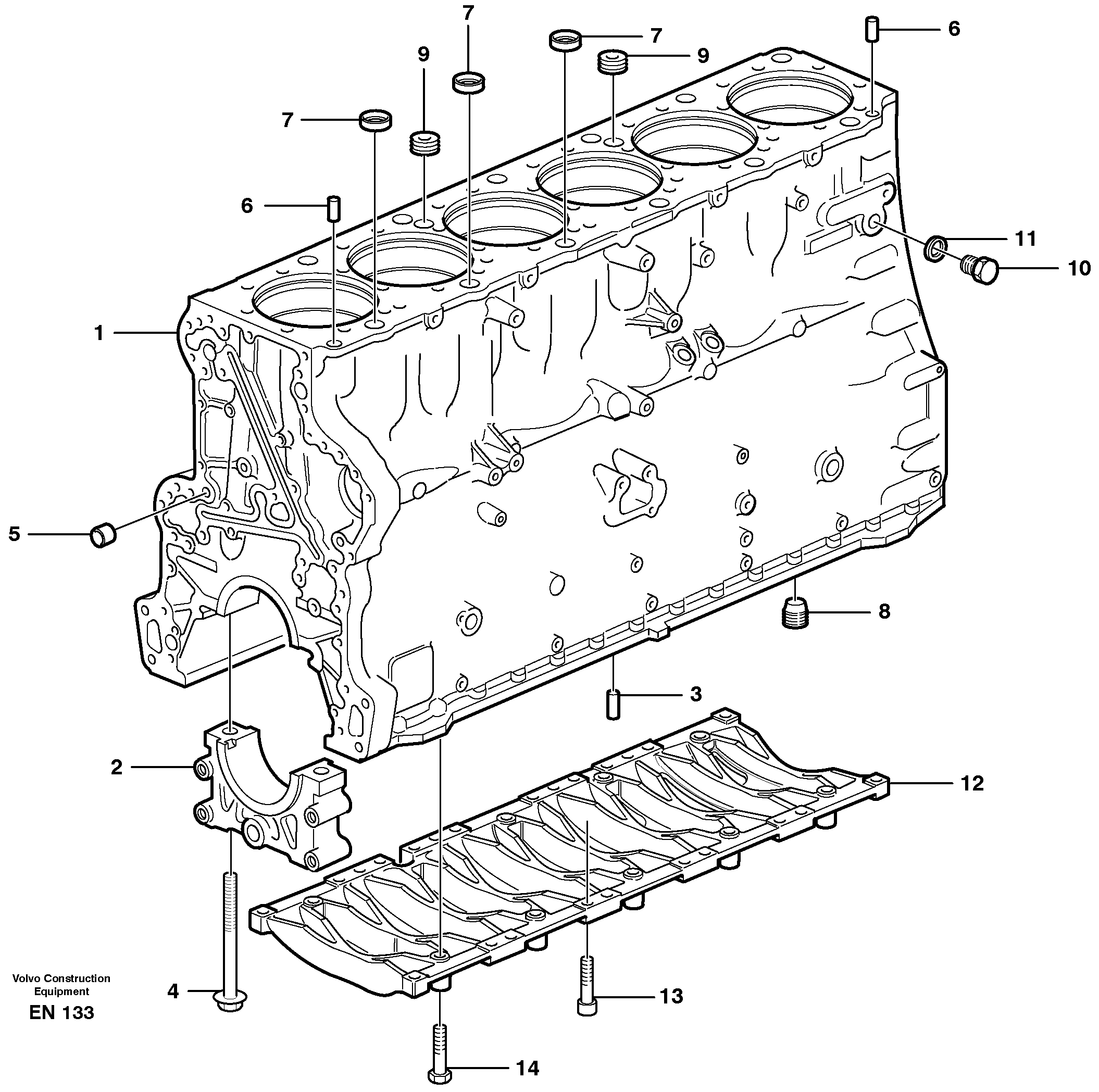Cylinder block — volvo parts diagram