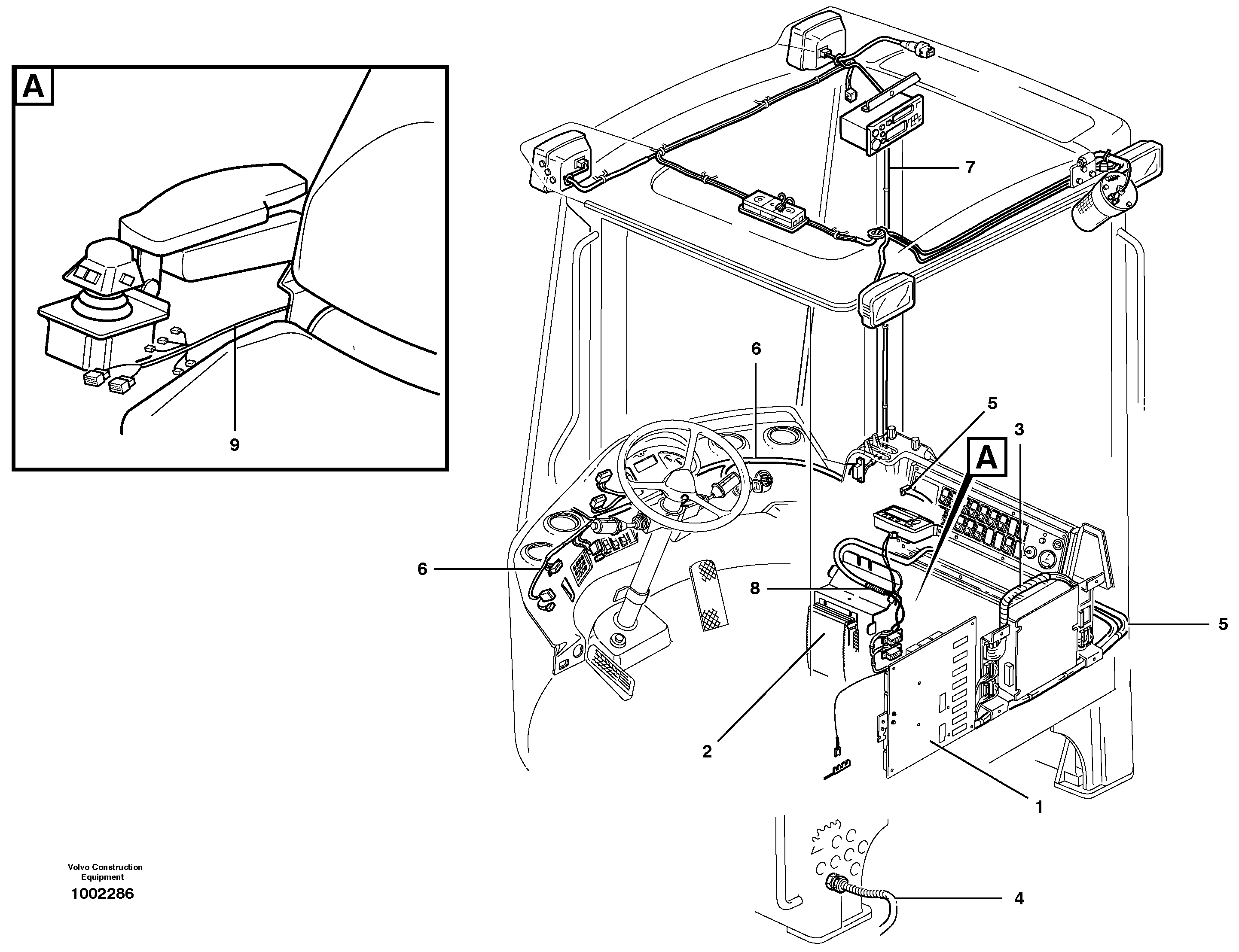 Cable harnesses, cab — volvo parts diagram