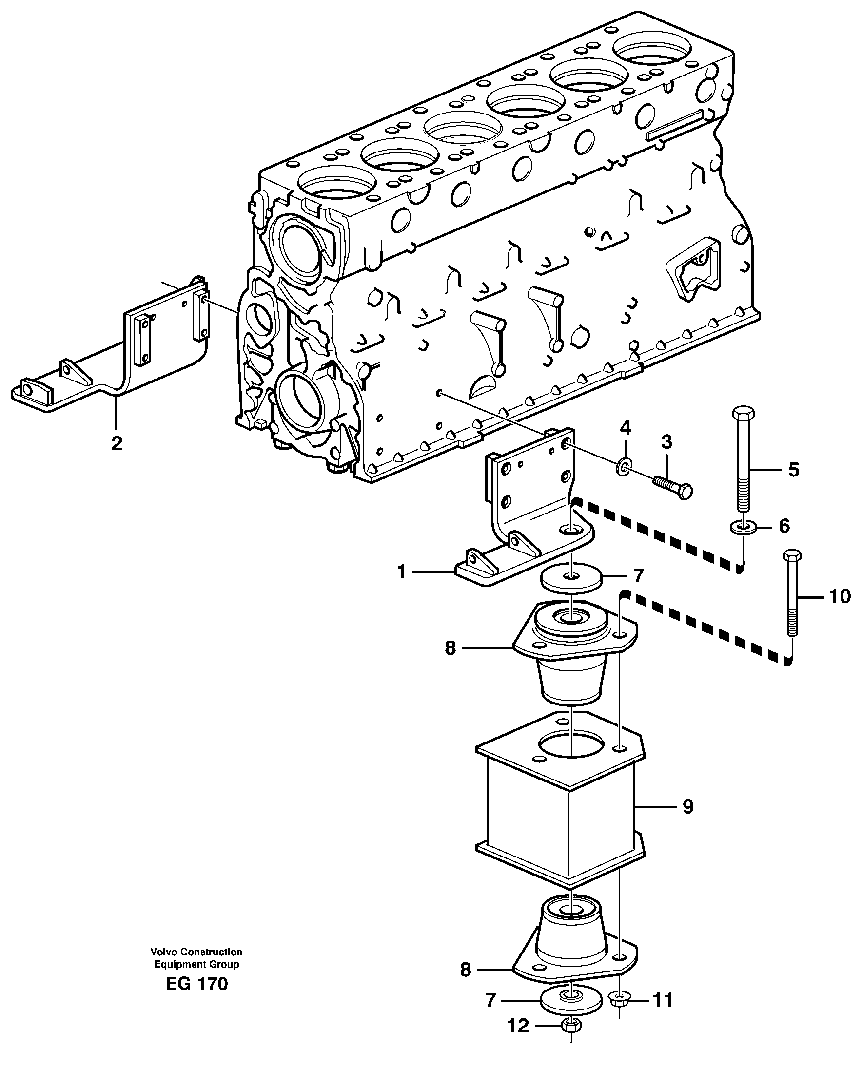 Engine suspension. — volvo parts diagram