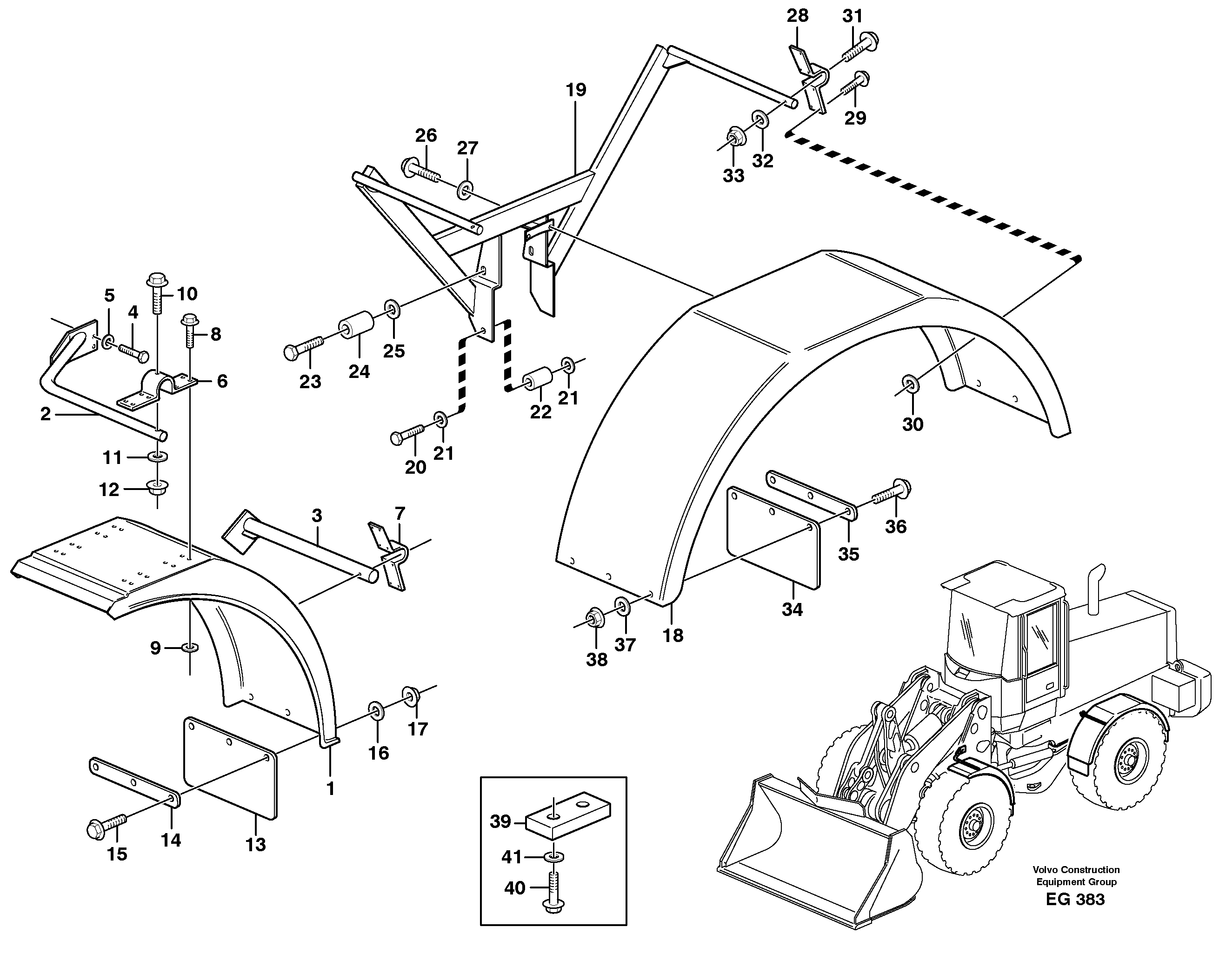 Extended fender.  80250 — volvo parts diagram