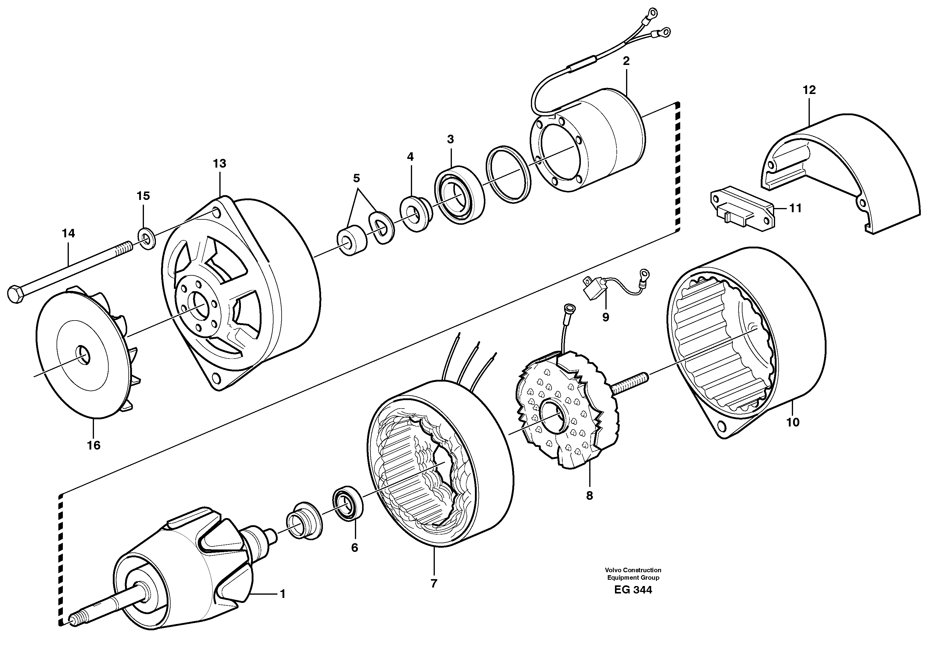 Brushless alternator, 50A.  80750 — volvo parts diagram