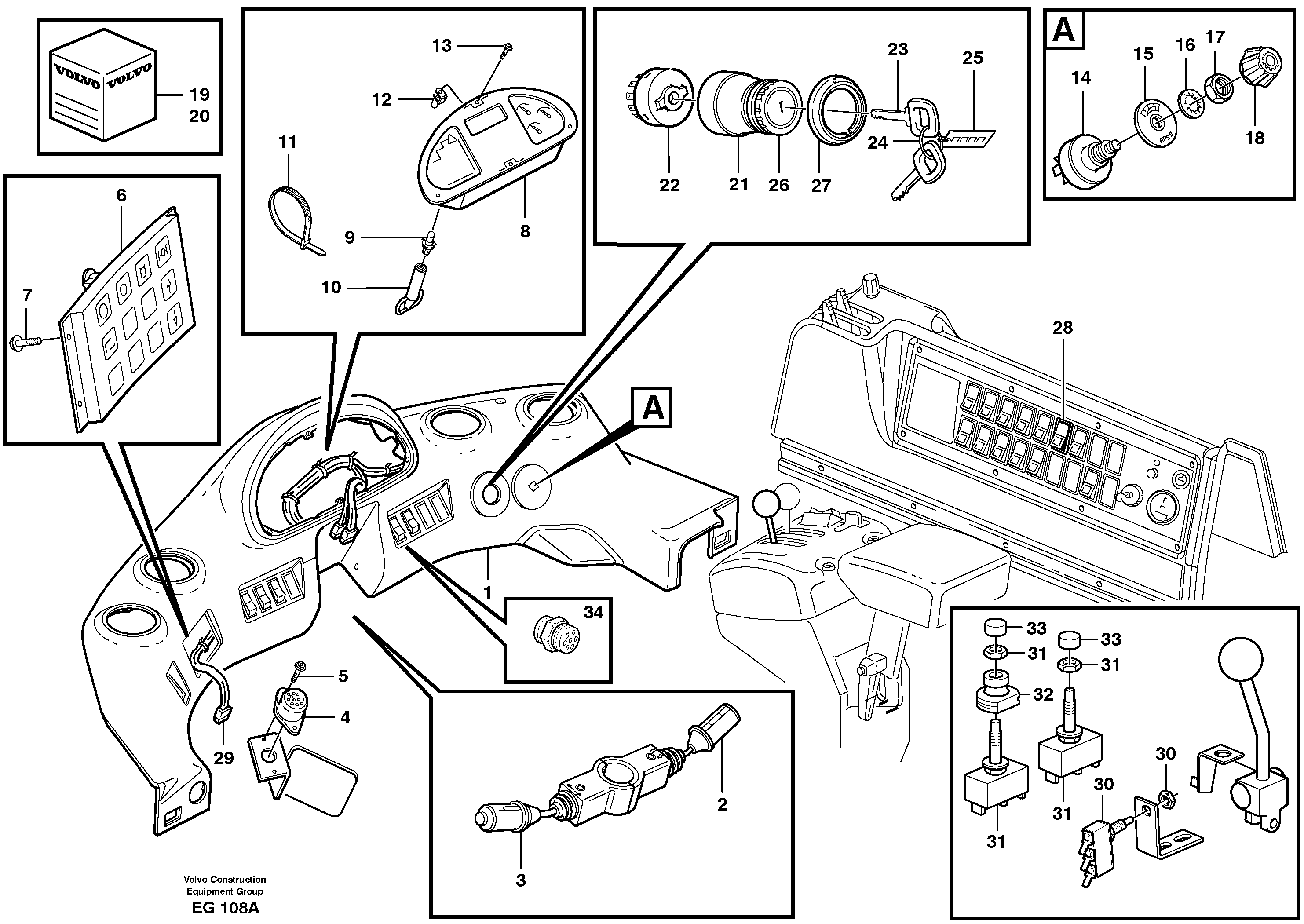 Instrument panel — volvo parts diagram
