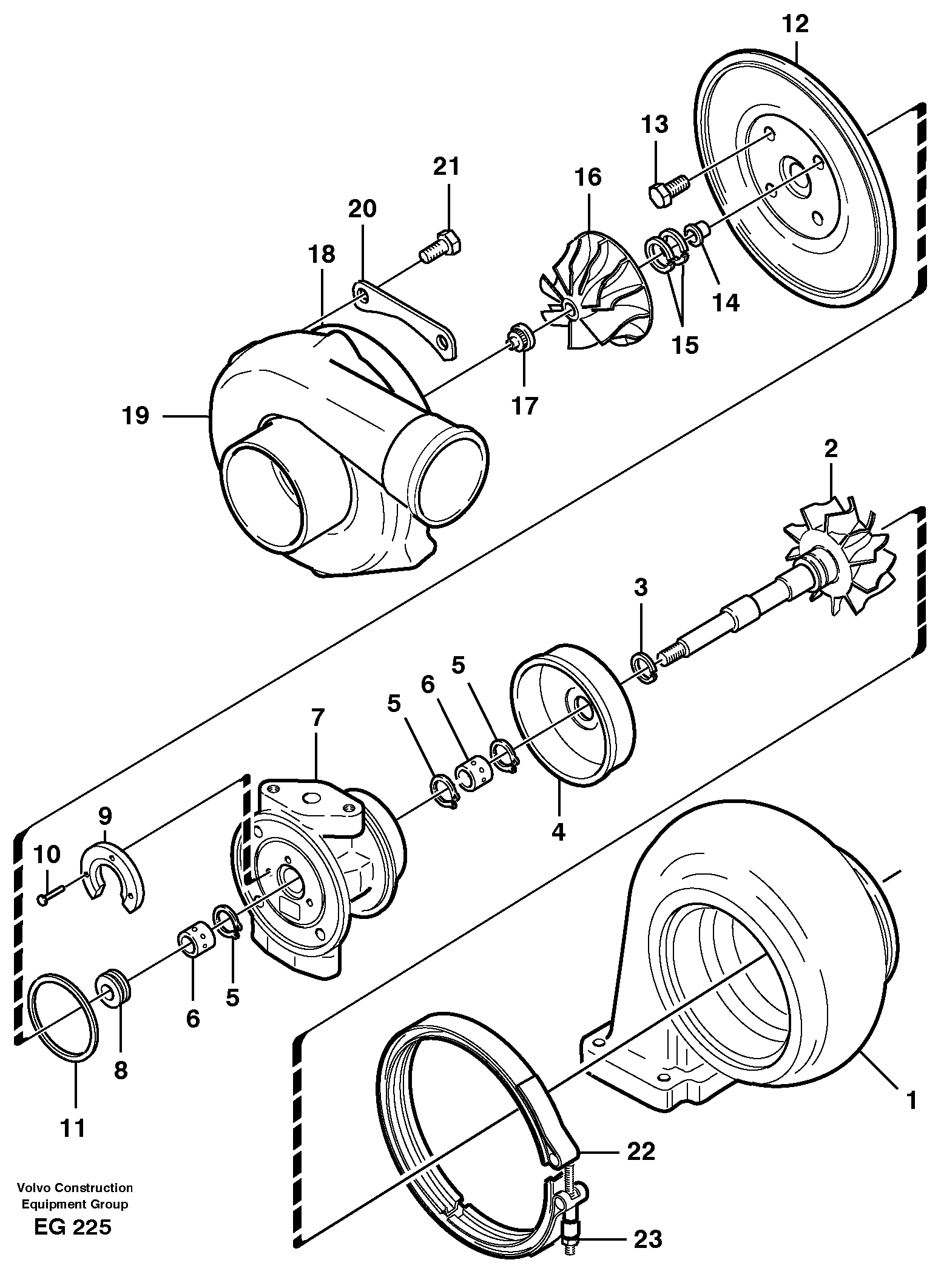 Turbo charger — volvo parts diagram