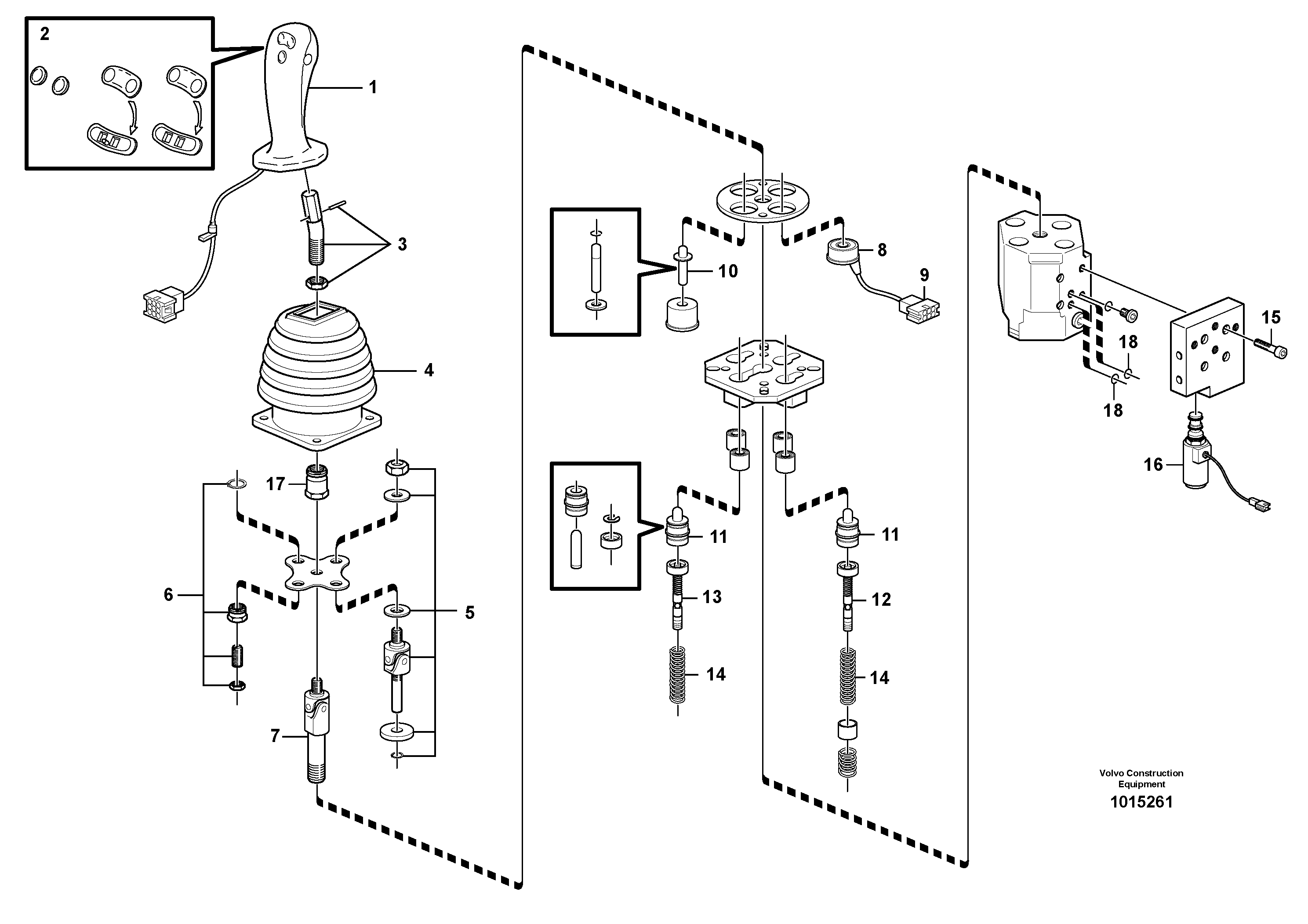 Servo valve, single levercontrol  80362 — volvo parts diagram