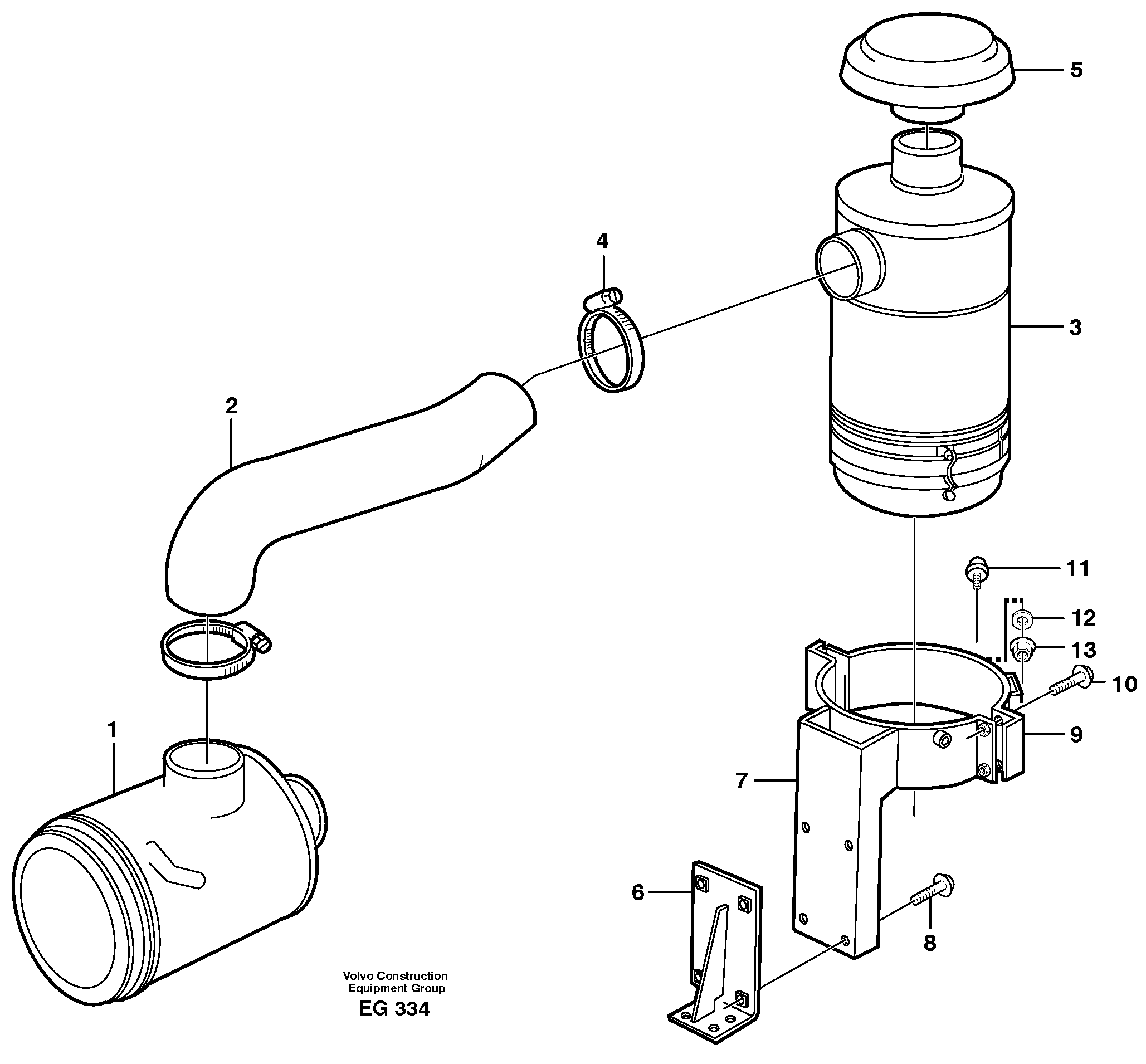 Oil-bath precleaner.  80330 — volvo parts diagram