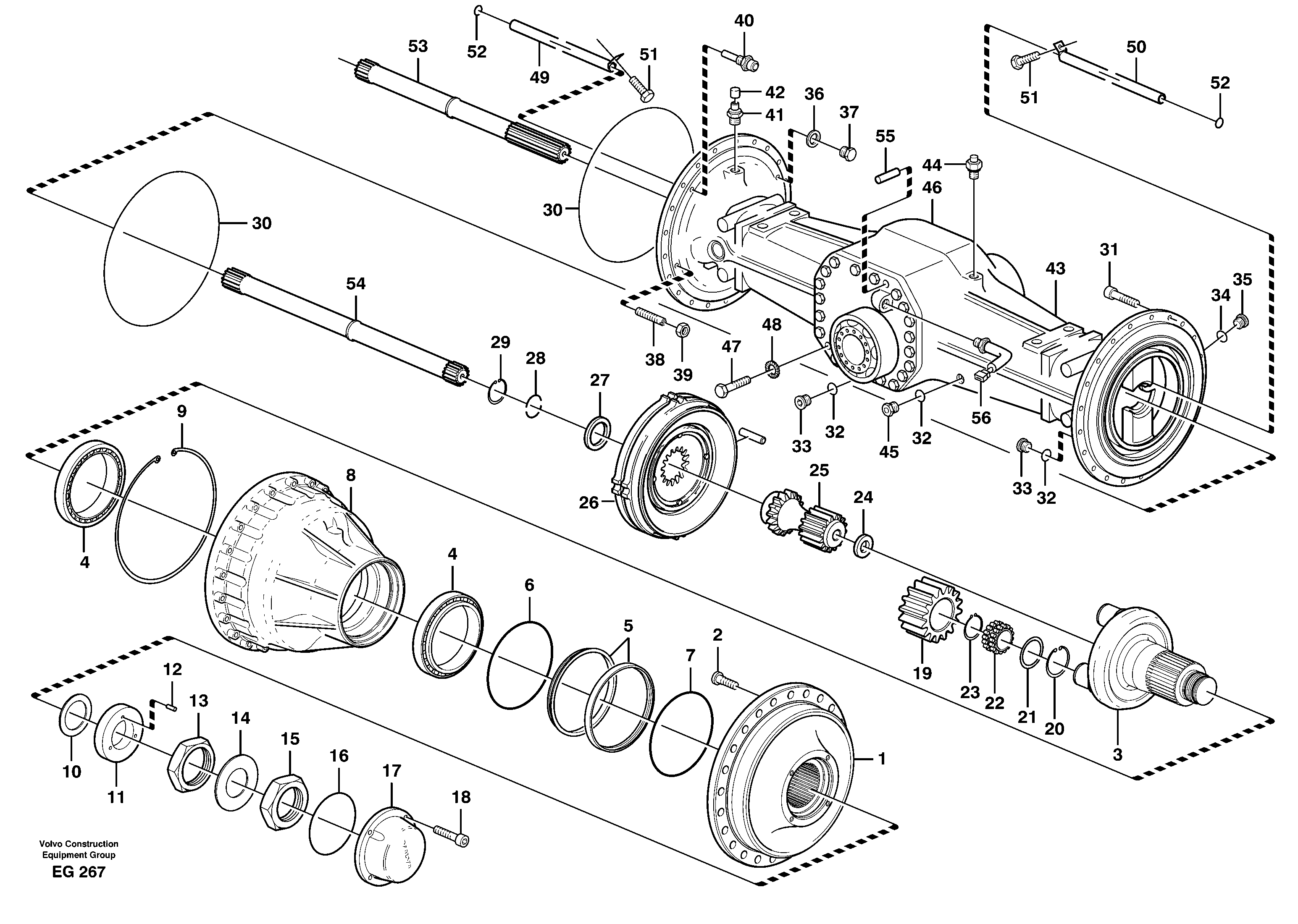 Planetary axle, rear — volvo parts diagram