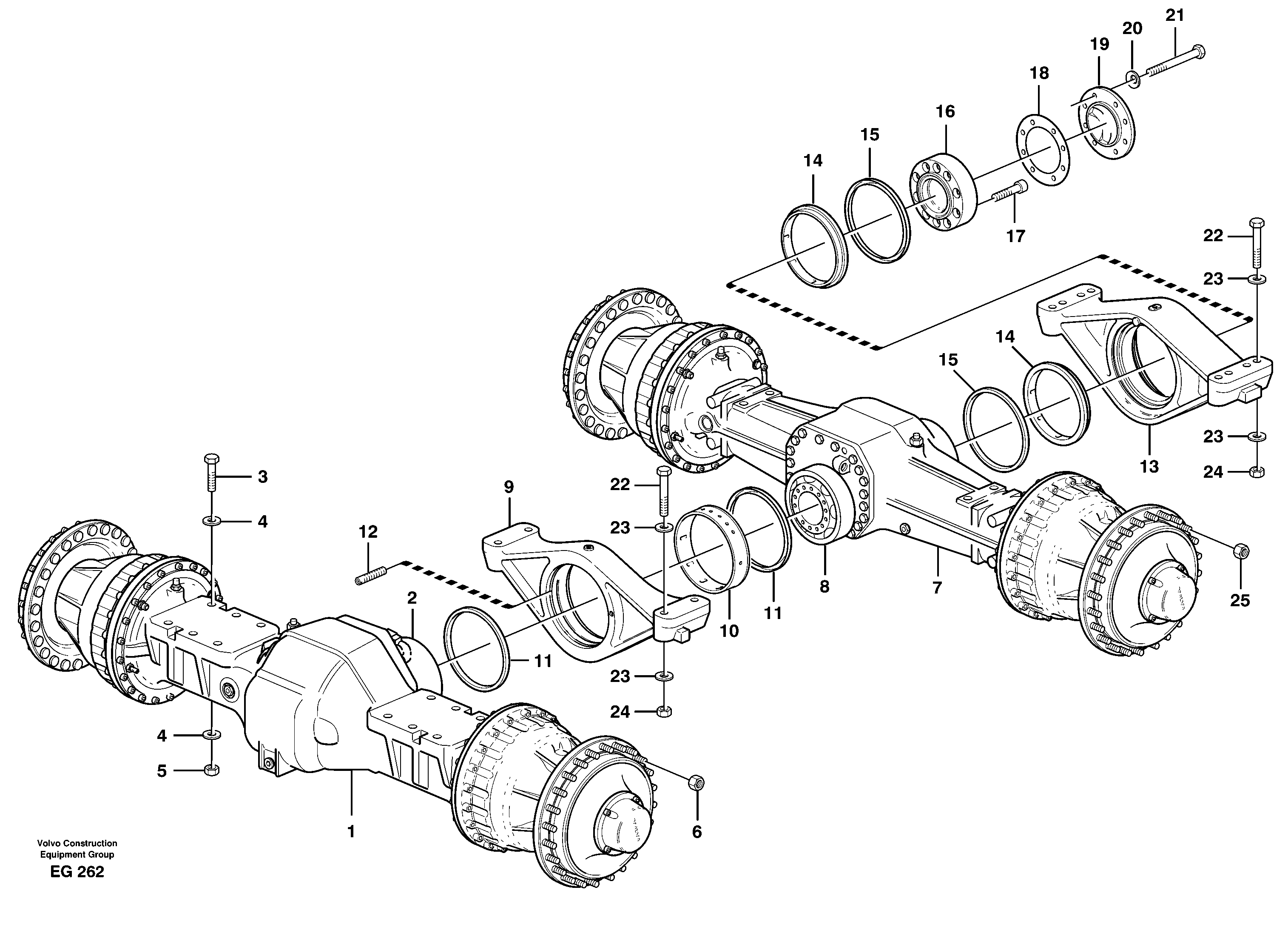 Planet axles with fitting parts — volvo parts diagram