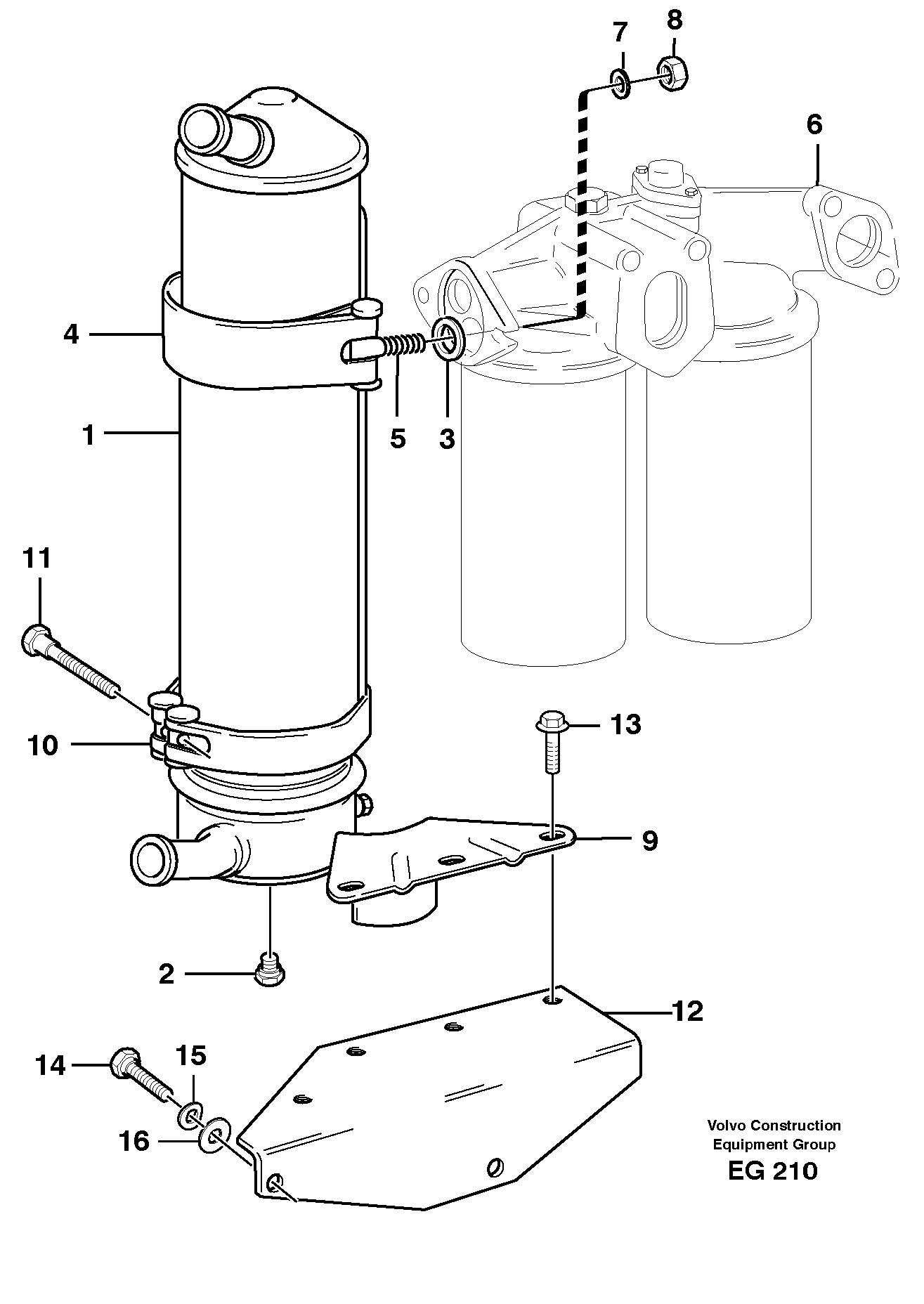 Oil cooler — volvo parts diagram