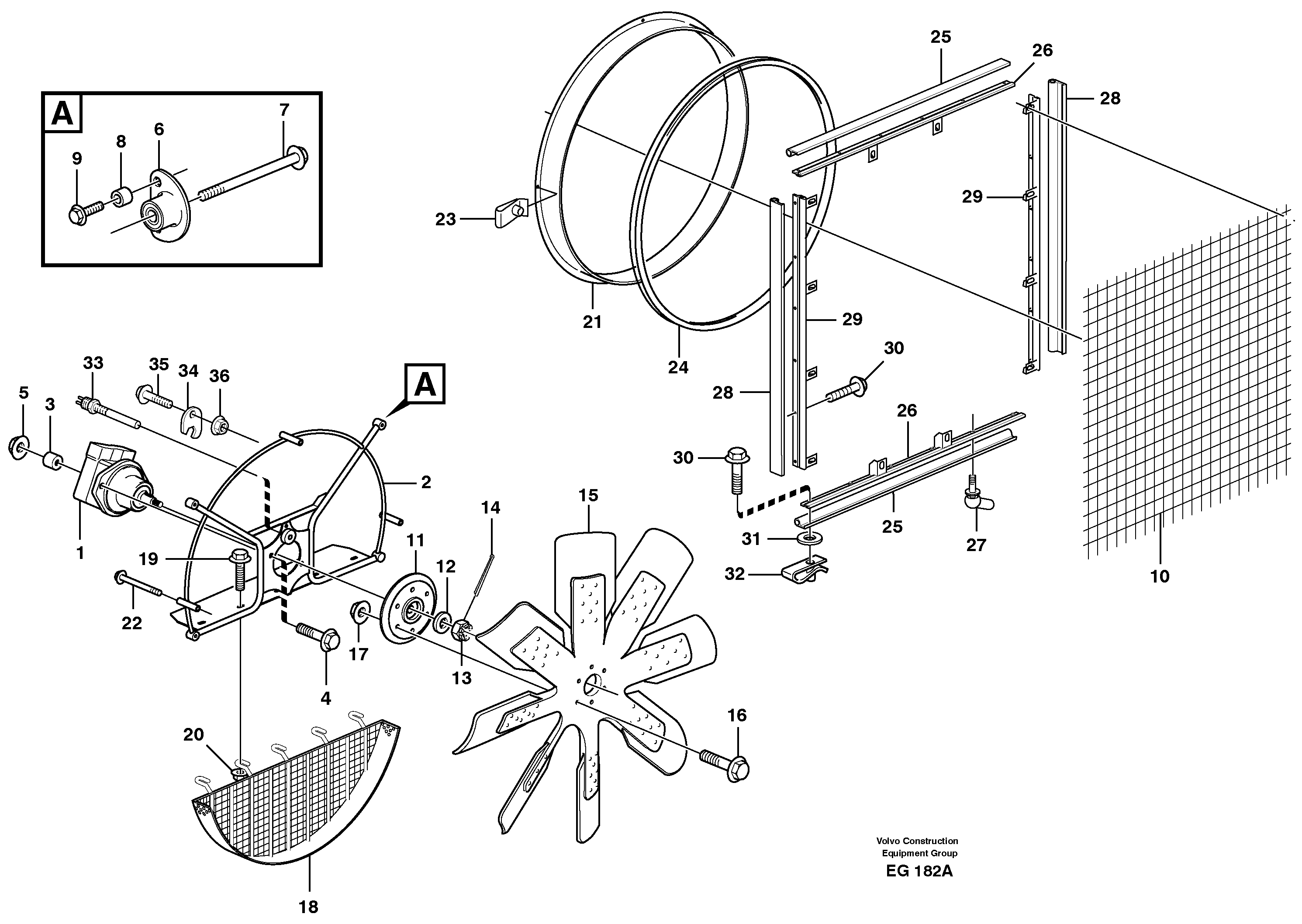 Fan and fan shroud — volvo parts diagram