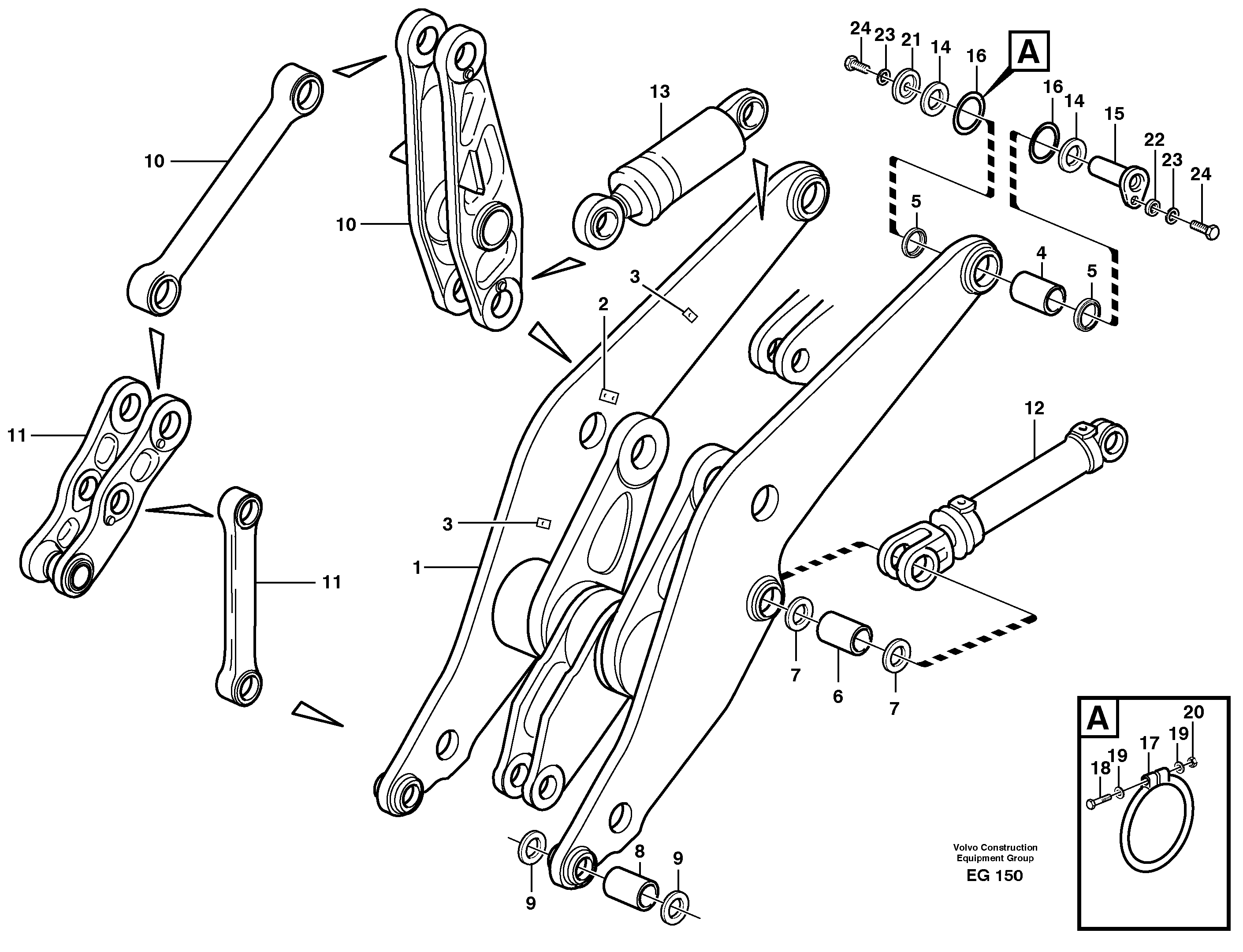 Lifting framework with assembly parts — volvo parts diagram