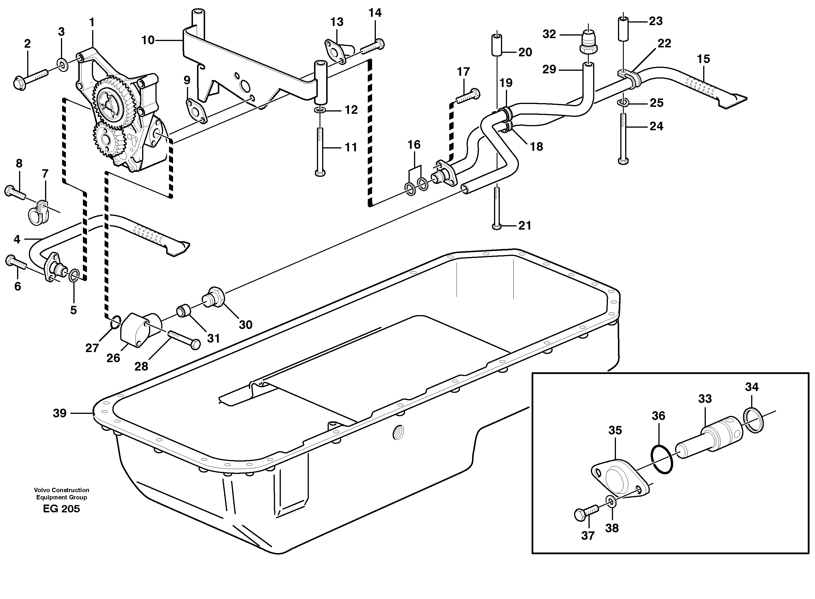 Lubricating oil system — volvo parts diagram