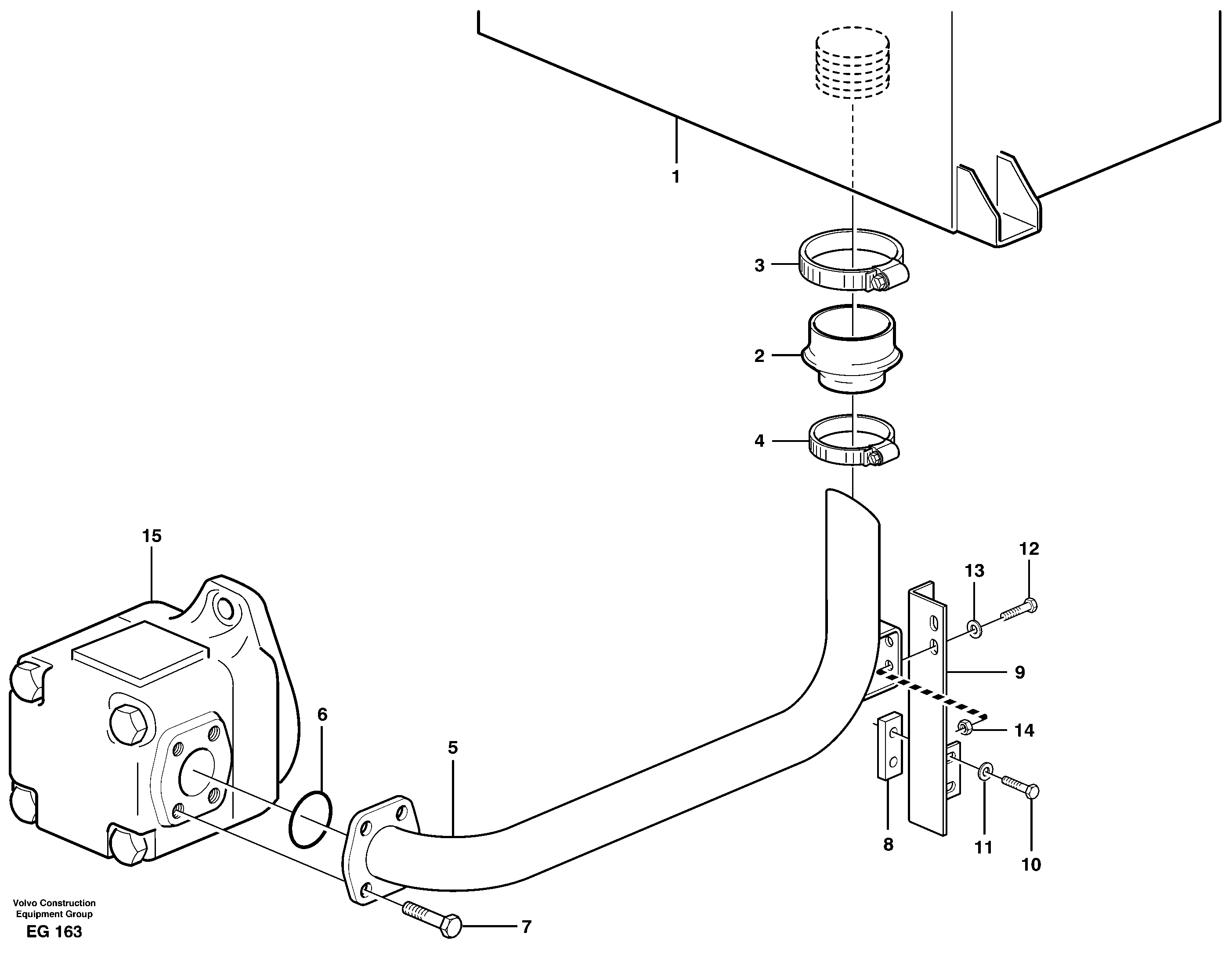 Hydraulic system, suction line — volvo parts diagram