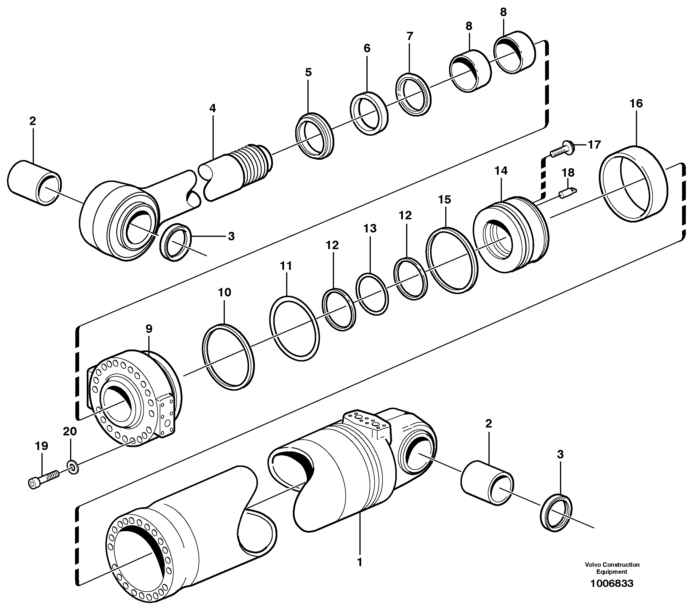 Hydraulic cylinder, tilting  93438 — volvo parts diagram