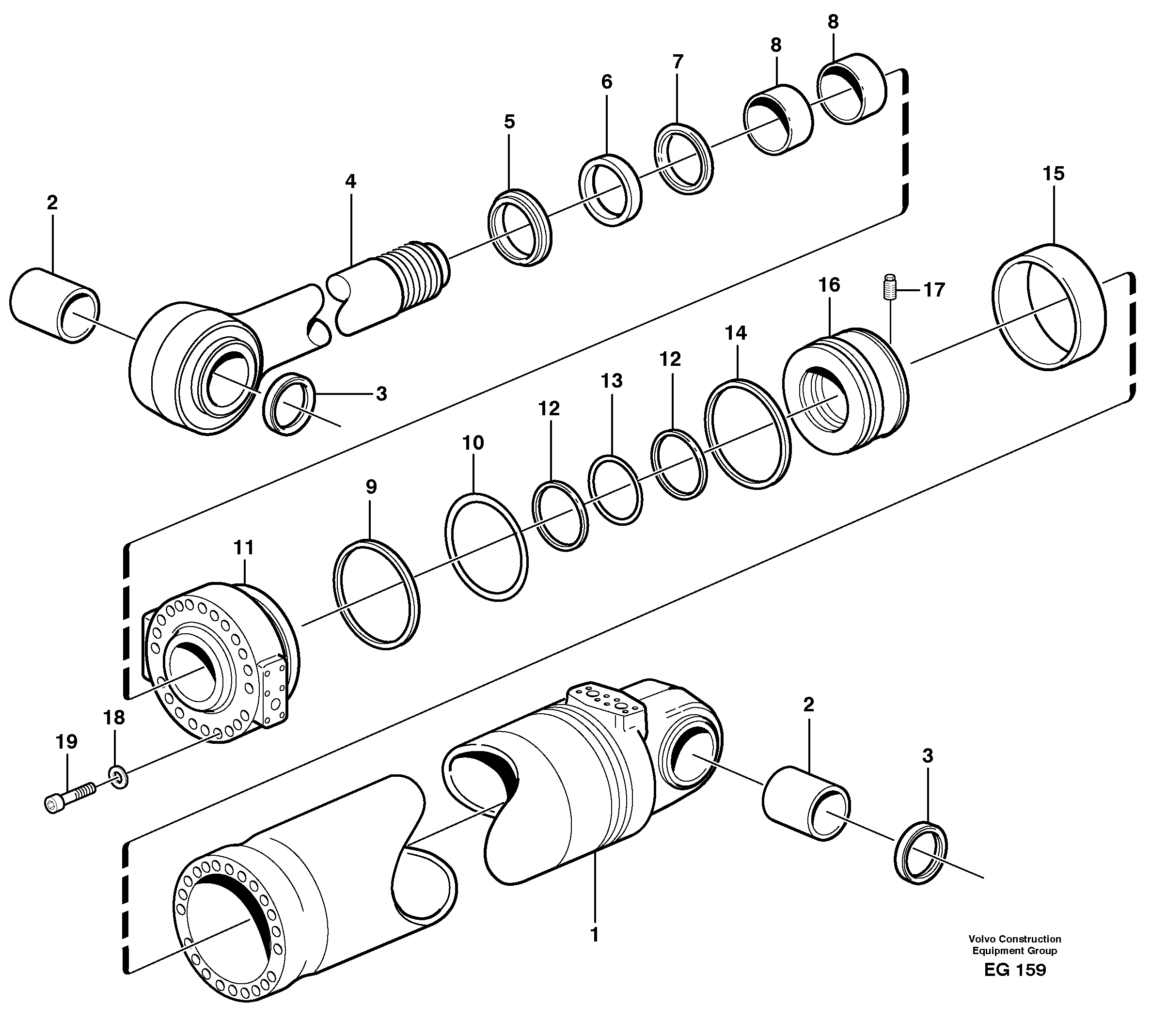Hydraulic cylinder, tilting — volvo parts diagram