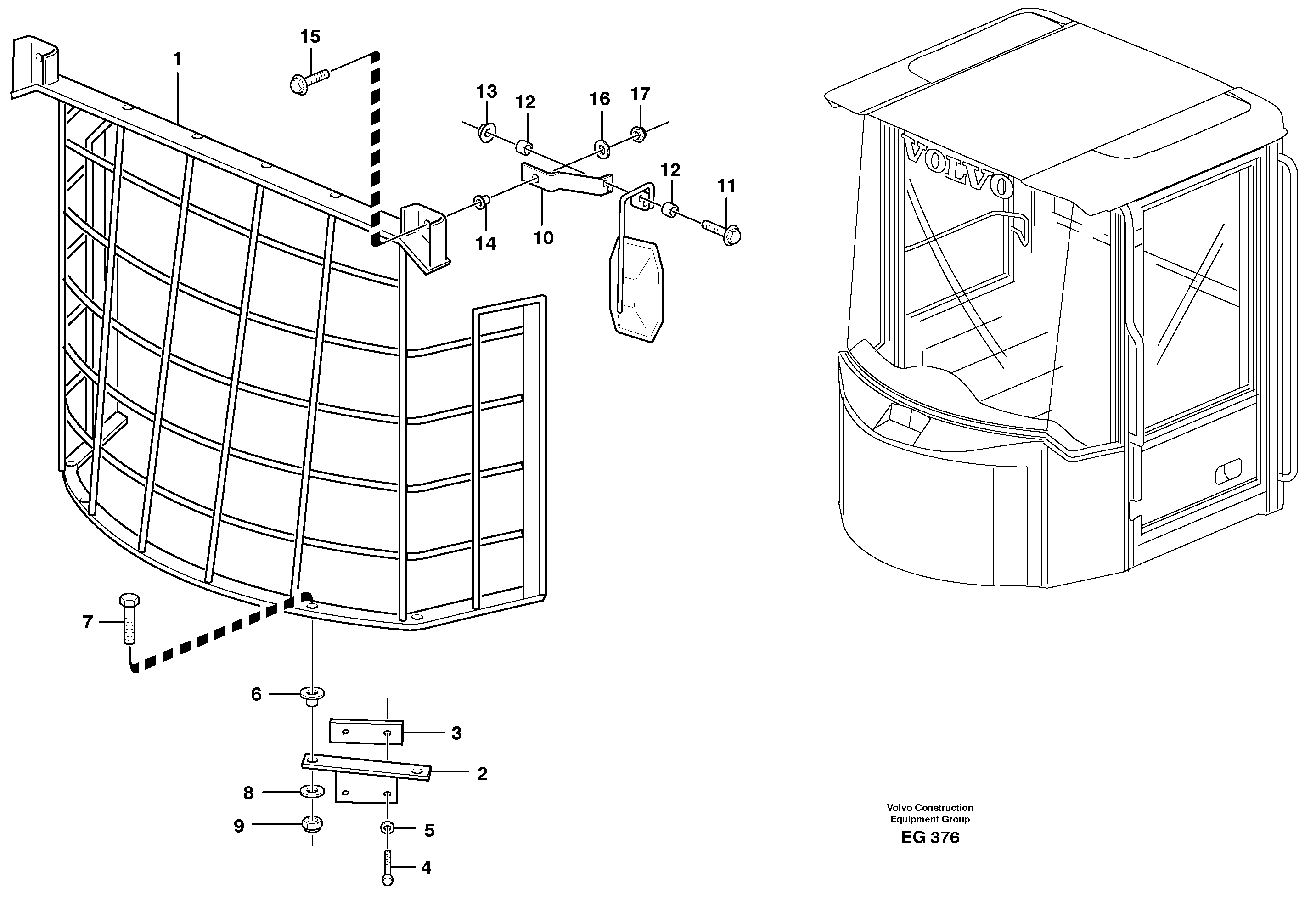 Windshild guard for windshield.  80143 — volvo parts diagram